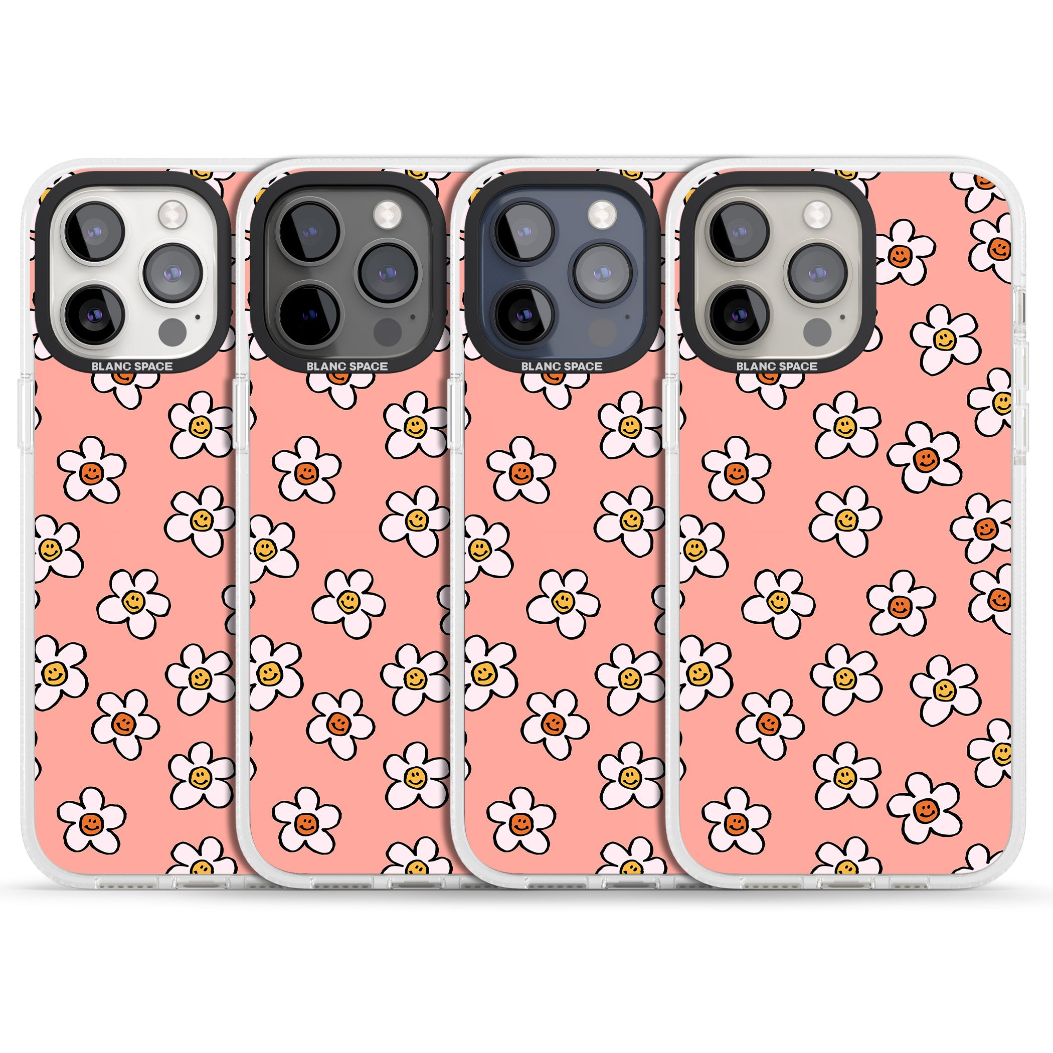 Peachy Daisy Smiles iPhone 15 Pro Max / 15 Pro / 14 Pro Max / 14 Pro / 13 Pro Clear Case Impact Air - Blanc Space