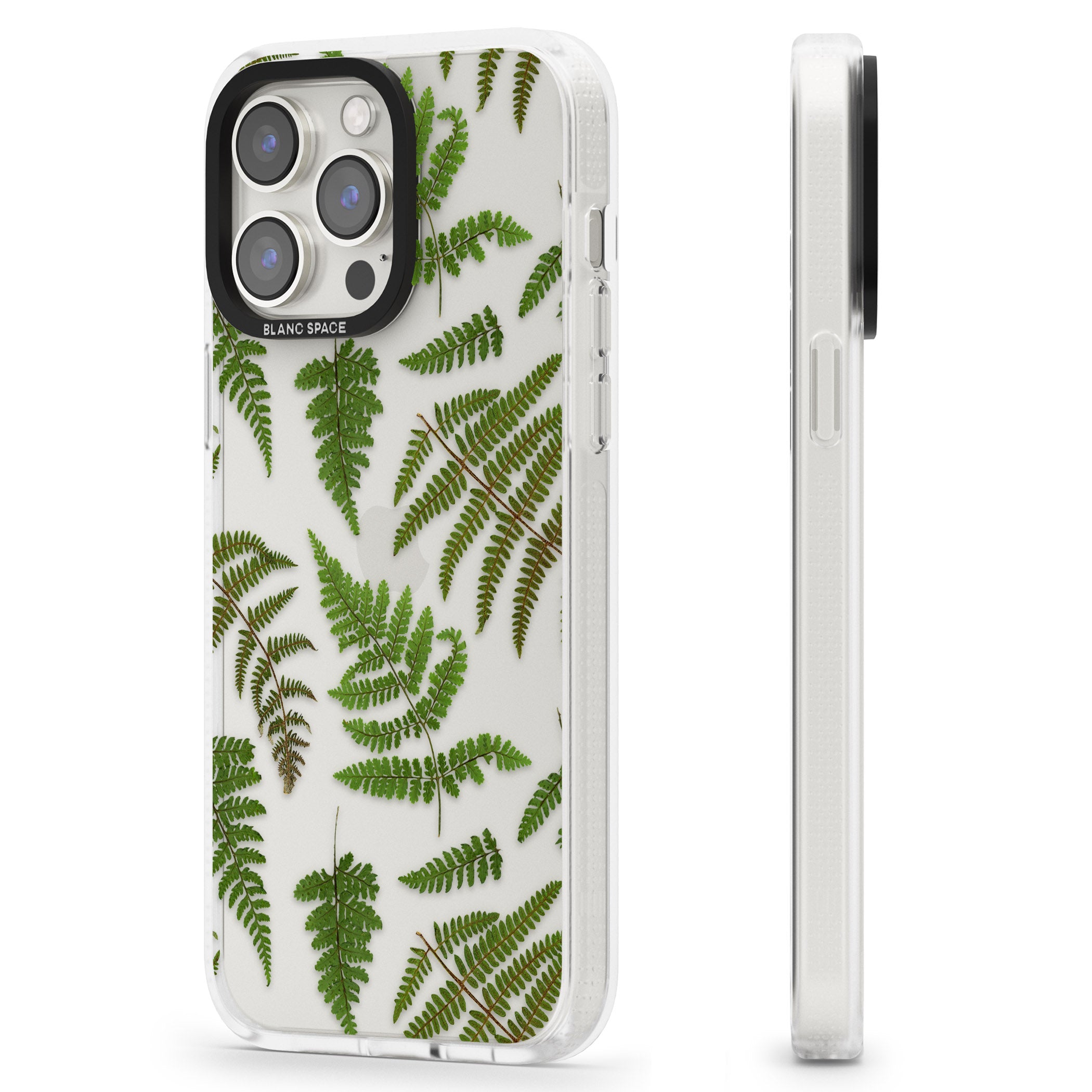 Leafy Ferns iPhone 15 Pro Max / 15 Pro / 14 Pro Max / 14 Pro / 13 Pro Clear Case Impact Air - Blanc Space