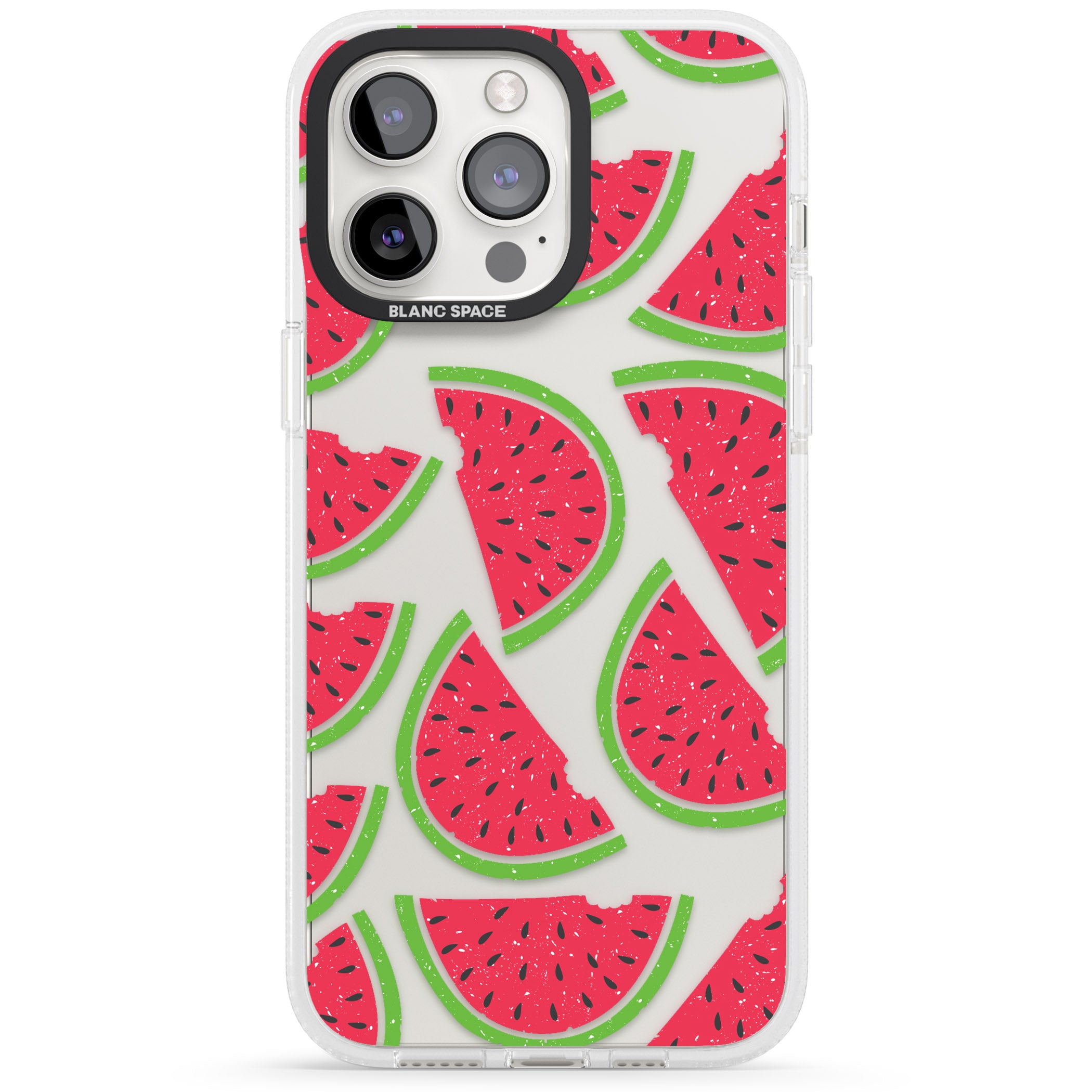 Watermelon Pattern iPhone 15 Pro Max / 15 Pro / 14 Pro Max / 14 Pro / 13 Pro Clear Case Impact Air - Blanc Space