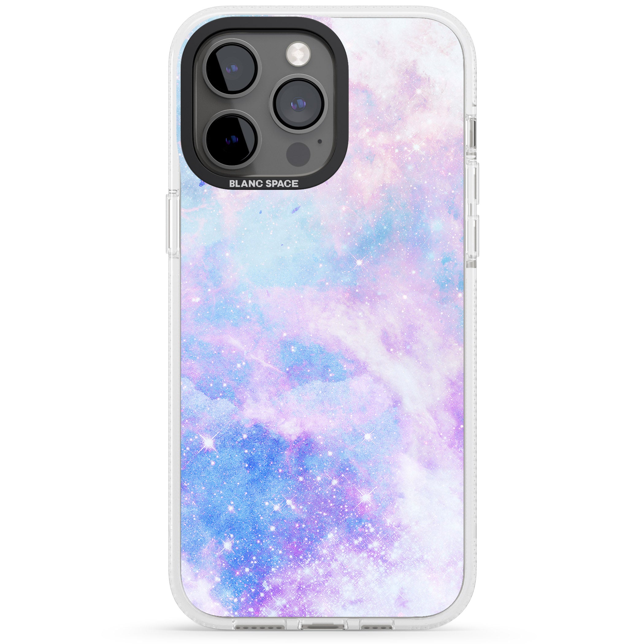 Light Blue Galaxy Pattern Design iPhone 15 Pro Max / 15 Pro / 14 Pro Max / 14 Pro / 13 Pro Clear Case Impact Air - Blanc Space