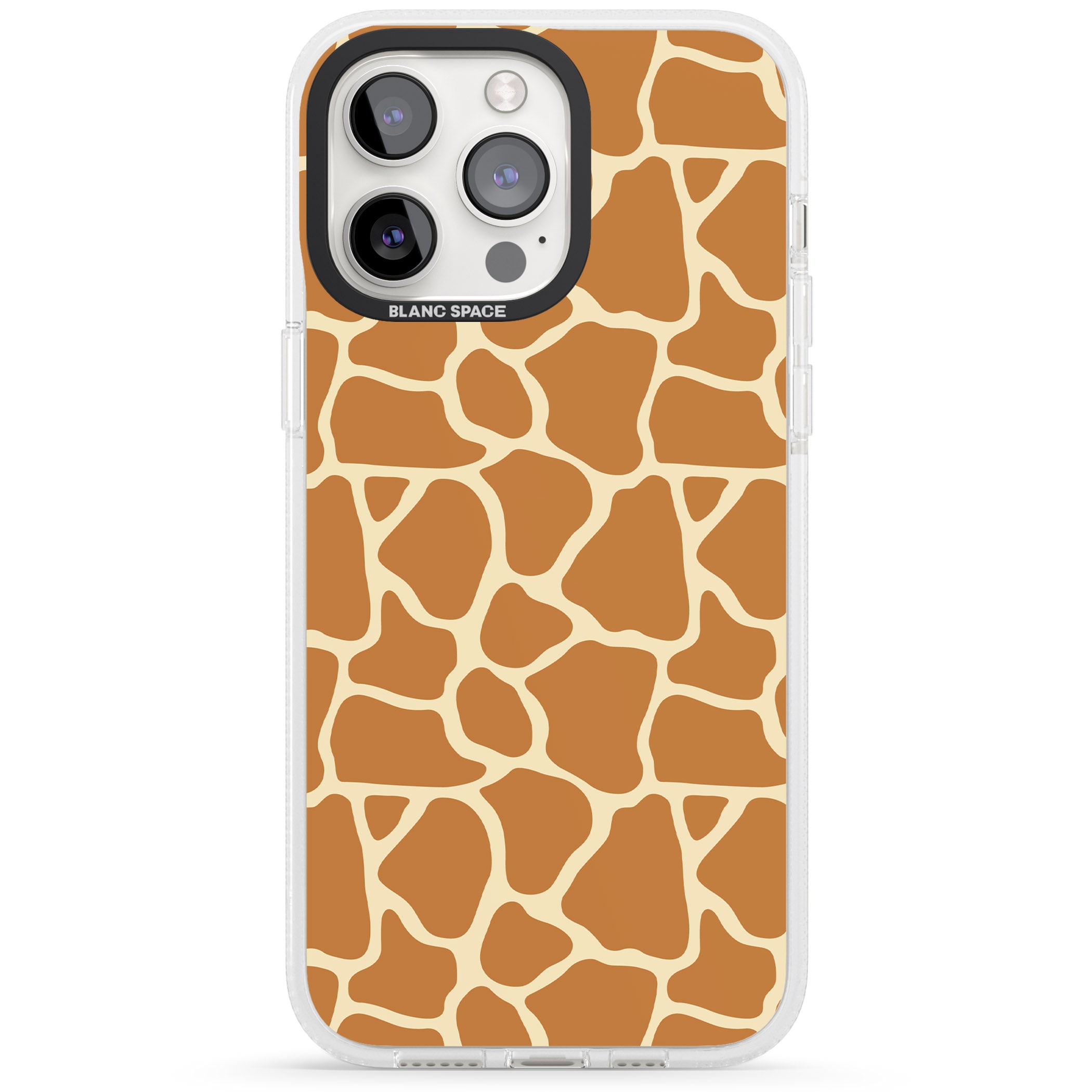 Giraffe Pattern iPhone 15 Pro Max / 15 Pro / 14 Pro Max / 14 Pro / 13 Pro Clear Case Impact Air - Blanc Space