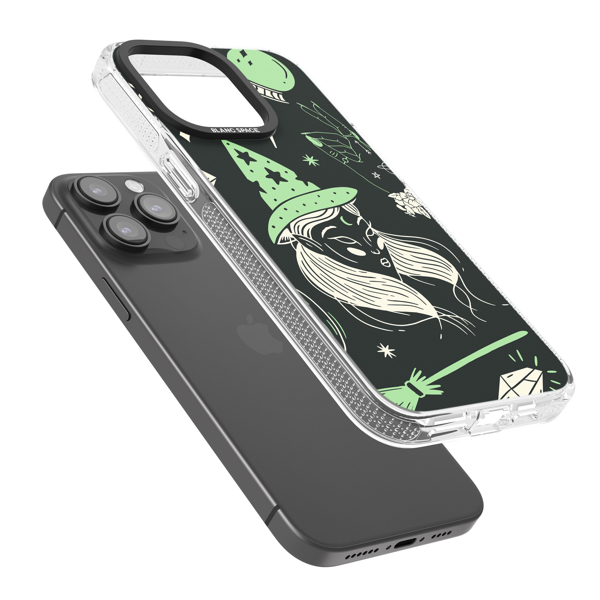 Astrology Witch Pattern iPhone 15 Pro Max / 15 Pro / 14 Pro Max / 14 Pro / 13 Pro Clear Case Impact Air - Blanc Space