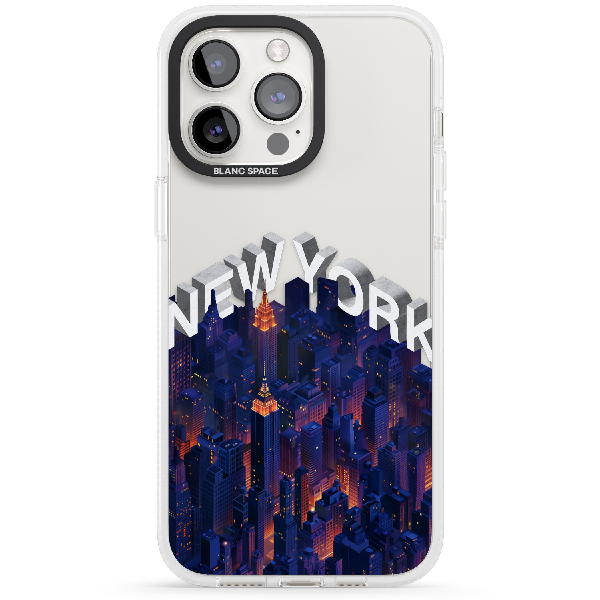 New York City iPhone 15 Pro Max / 15 Pro / 14 Pro Max / 14 Pro / 13 Pro Clear Case Impact Air - Blanc Space