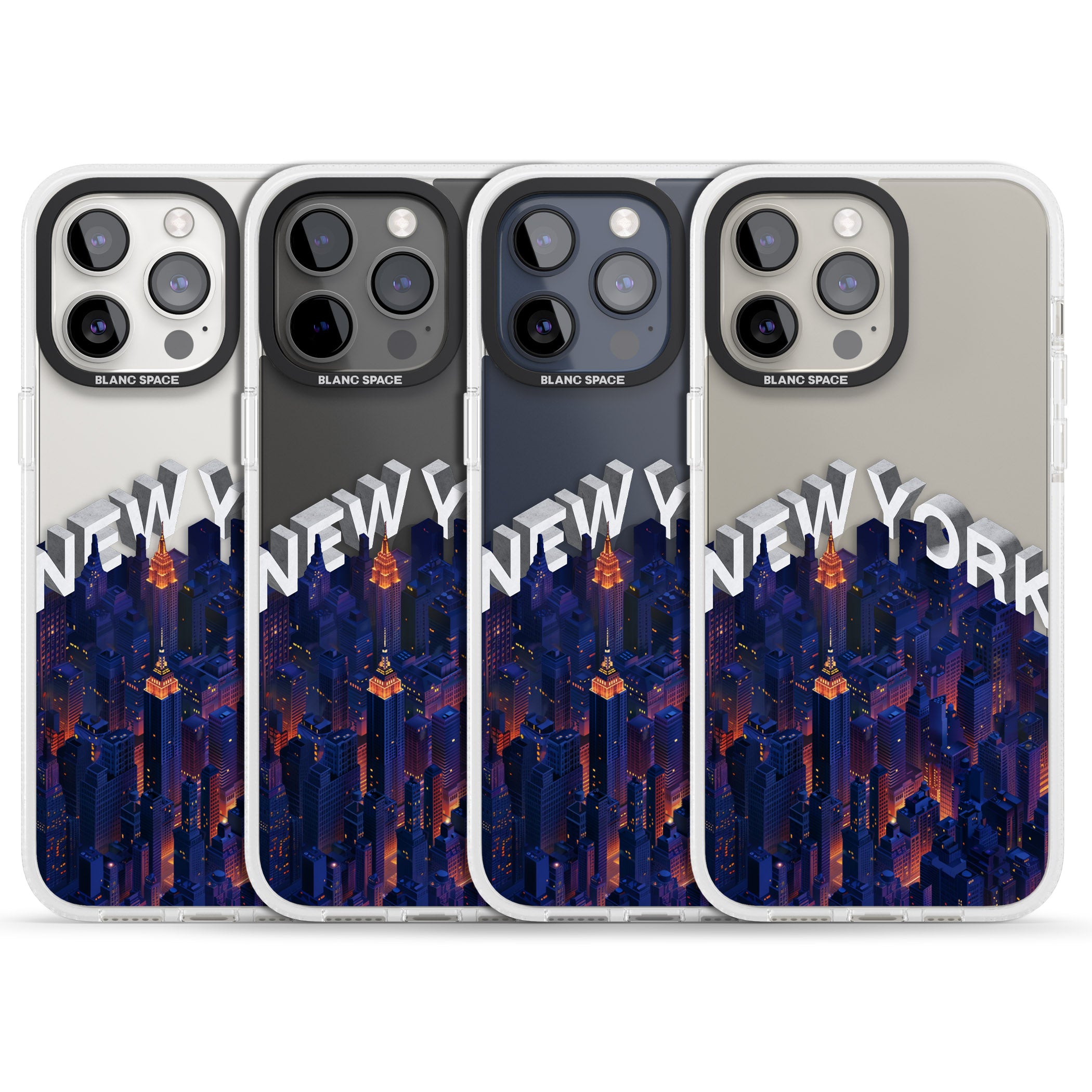New York City iPhone 15 Pro Max / 15 Pro / 14 Pro Max / 14 Pro / 13 Pro Clear Case Impact Air - Blanc Space
