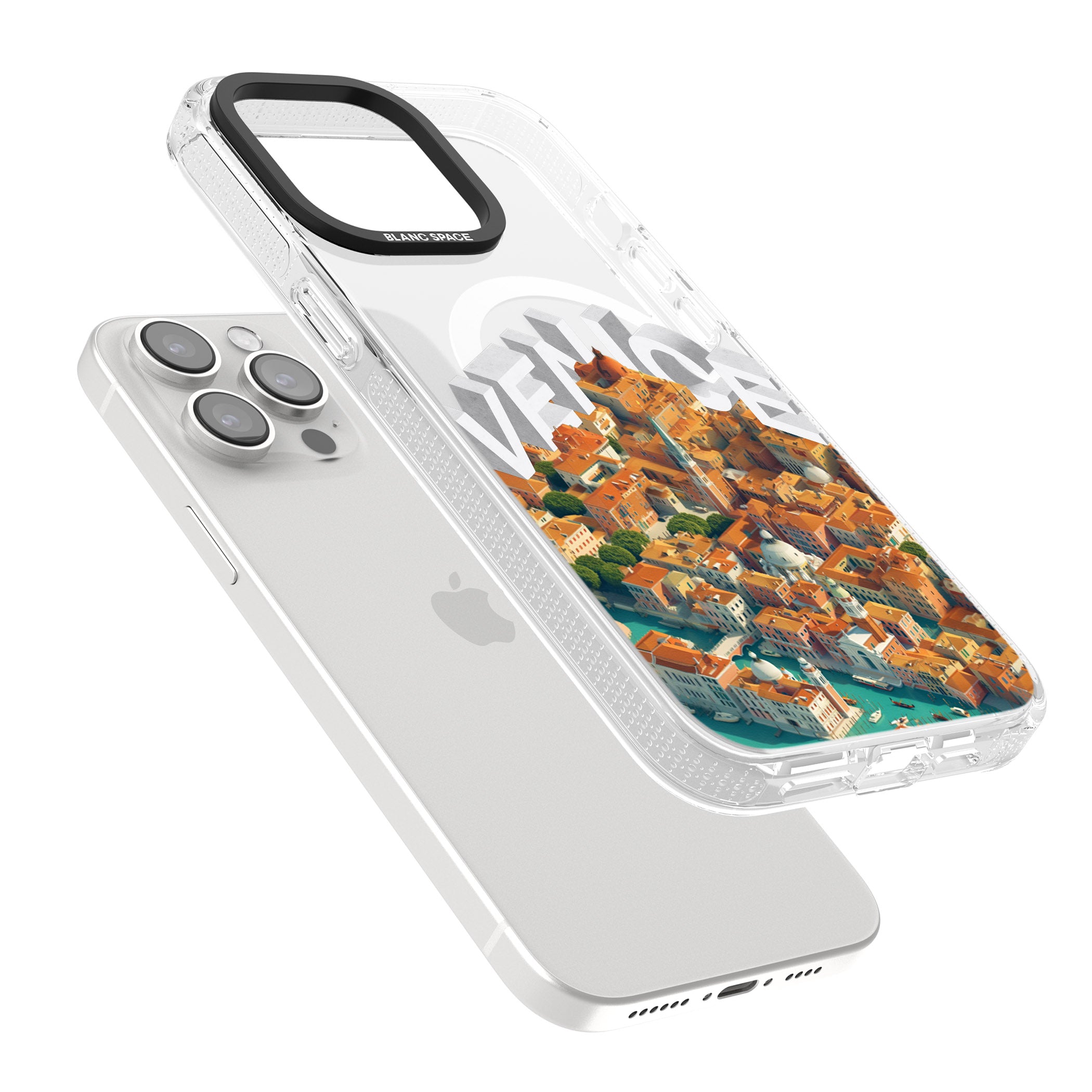 Venice iPhone 15 Pro Max / 15 Pro / 14 Pro Max / 14 Pro / 13 Pro Clear Case Impact Air - Blanc Space