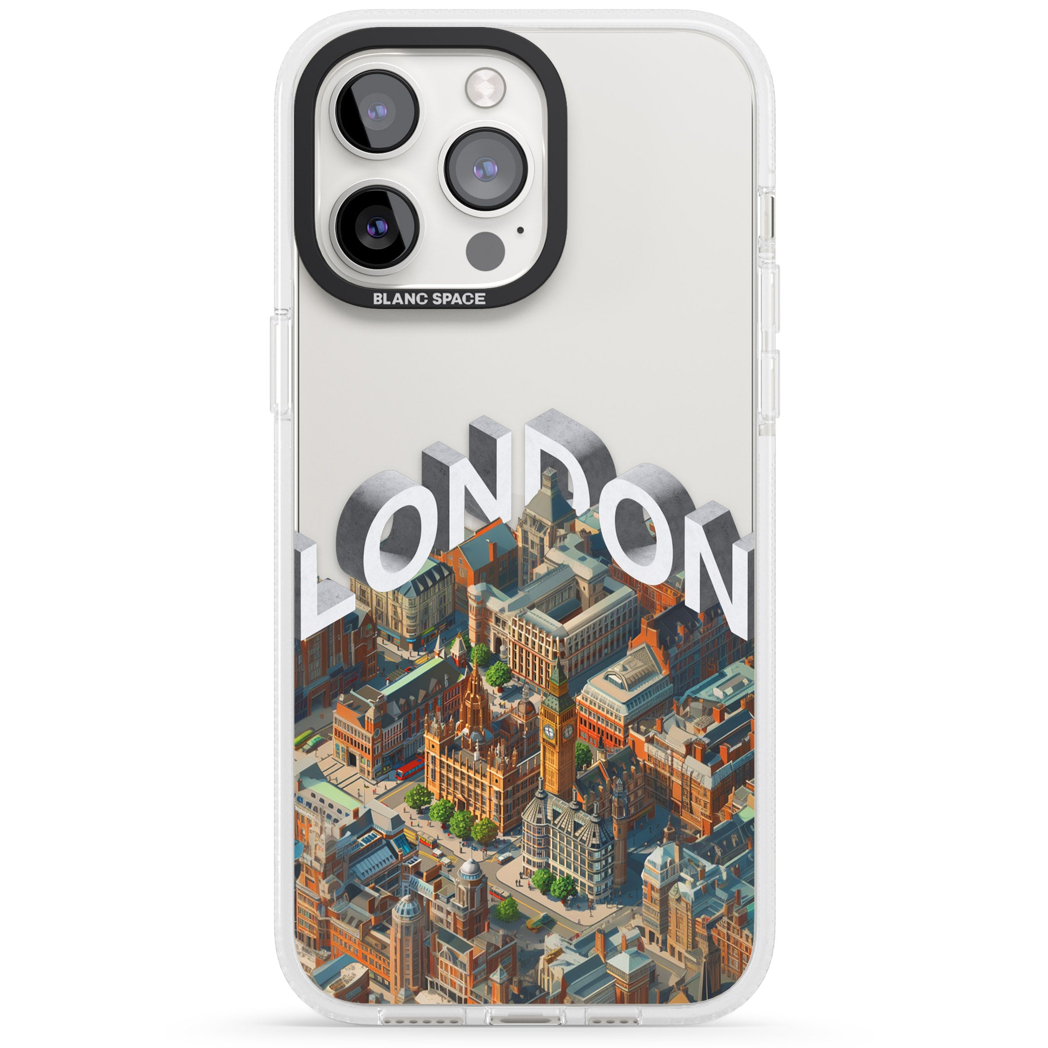 London iPhone 15 Pro Max / 15 Pro / 14 Pro Max / 14 Pro / 13 Pro Clear Case Impact Air - Blanc Space