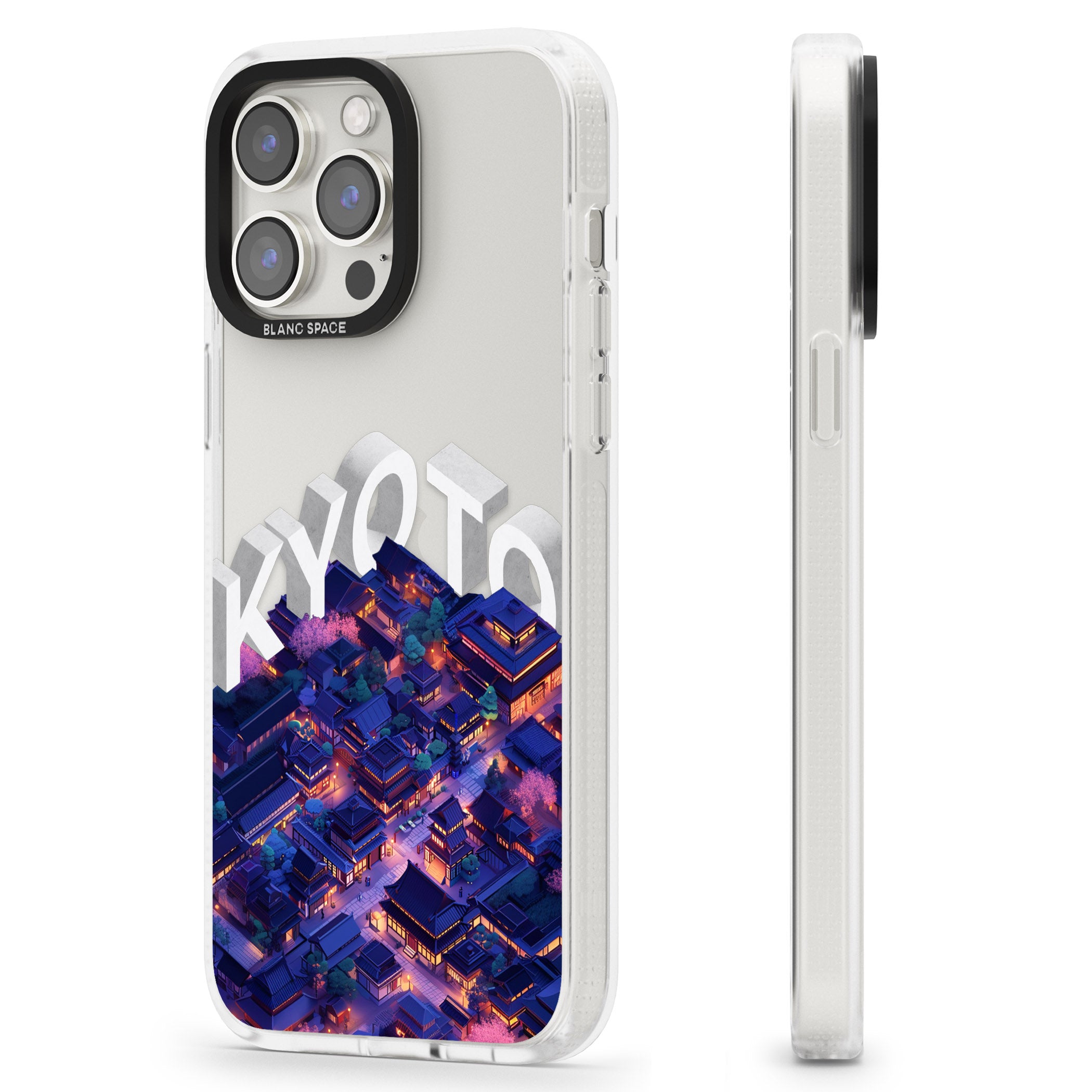 Kyoto iPhone 15 Pro Max / 15 Pro / 14 Pro Max / 14 Pro / 13 Pro Clear Case Impact Air - Blanc Space