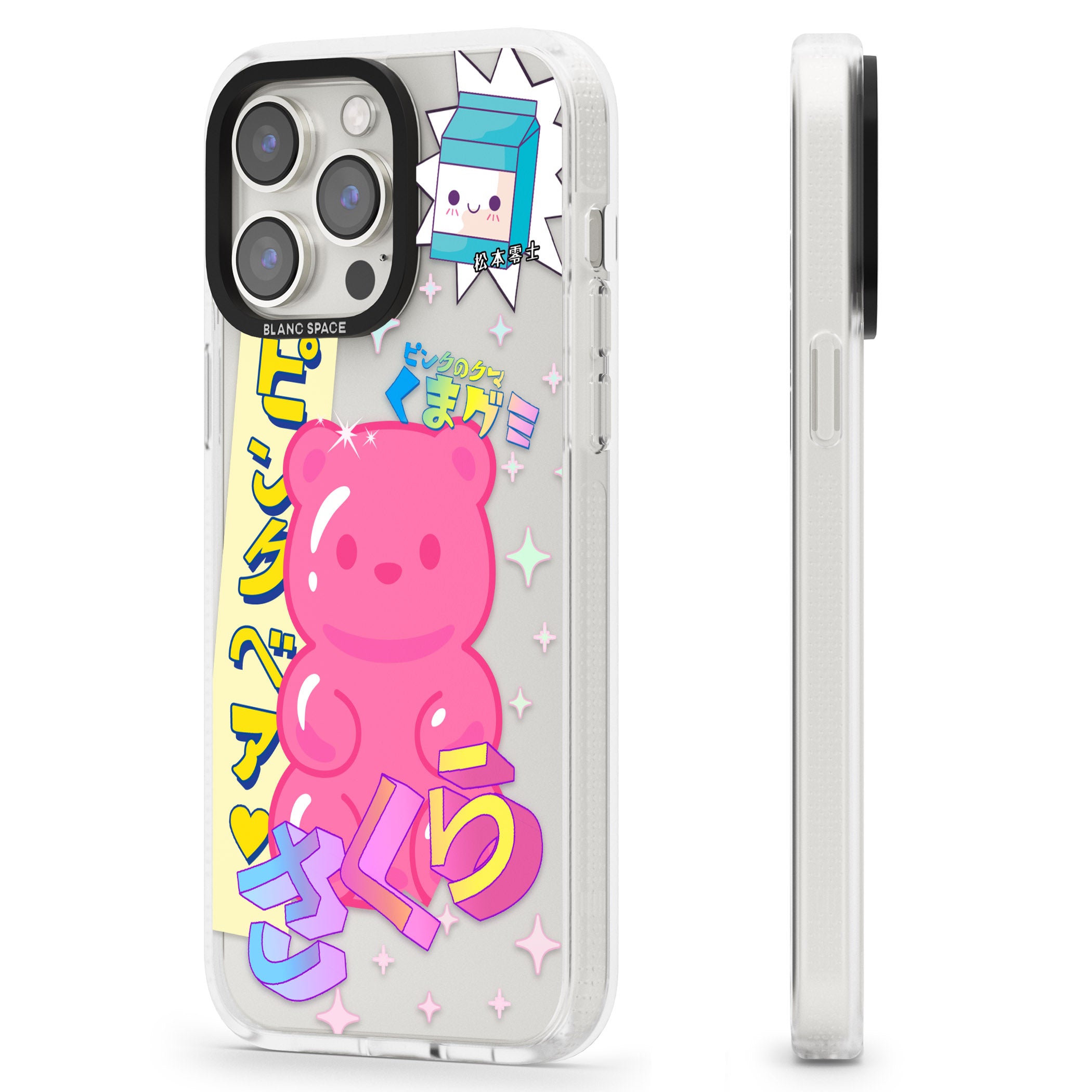 Kawaii Pink Bear Collage iPhone 15 Pro Max / 15 Pro / 14 Pro Max / 14 Pro / 13 Pro Clear Case Impact Air - Blanc Space
