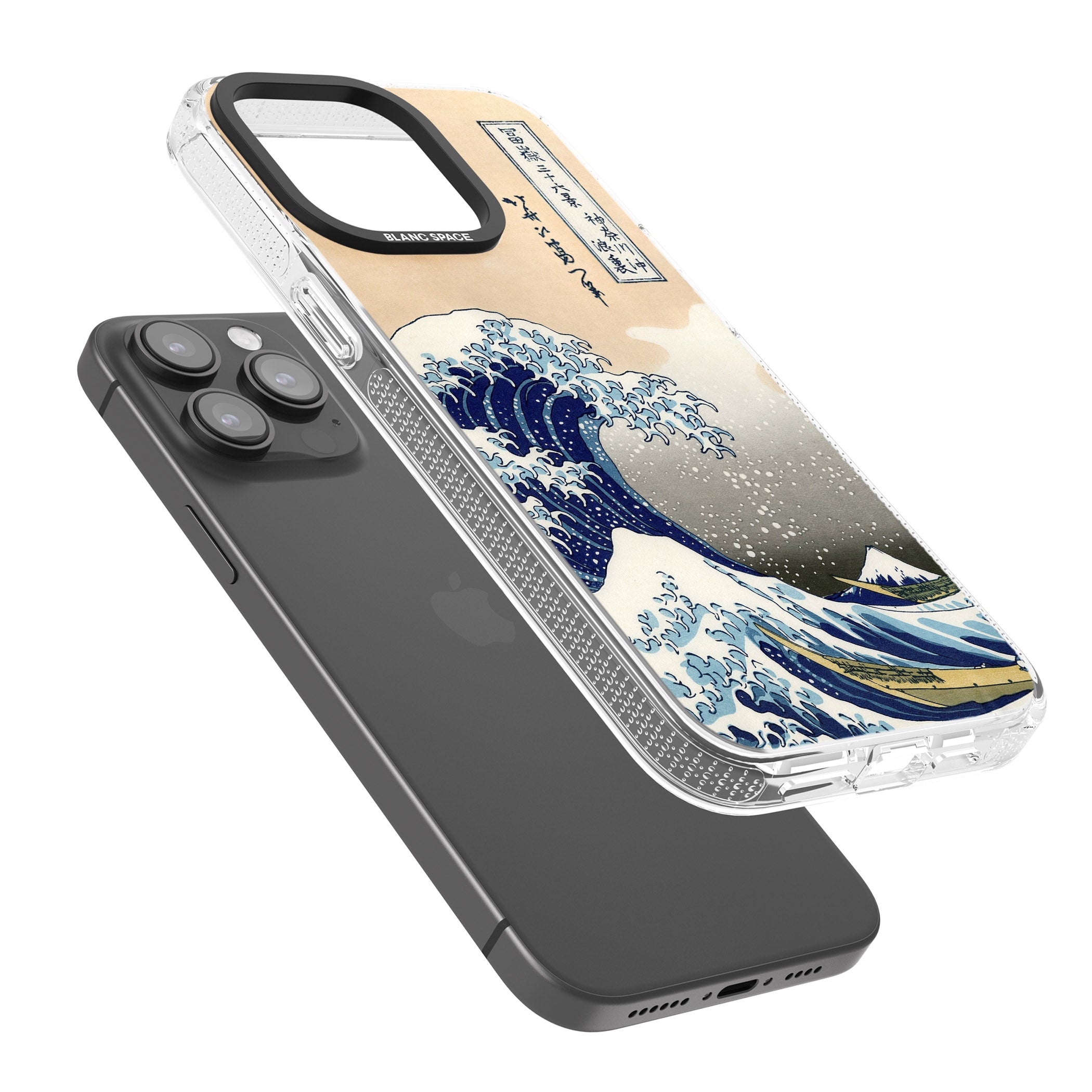 Great Wave iPhone 15 Pro Max / 15 Pro / 14 Pro Max / 14 Pro / 13 Pro Clear Case Impact Air - Blanc Space