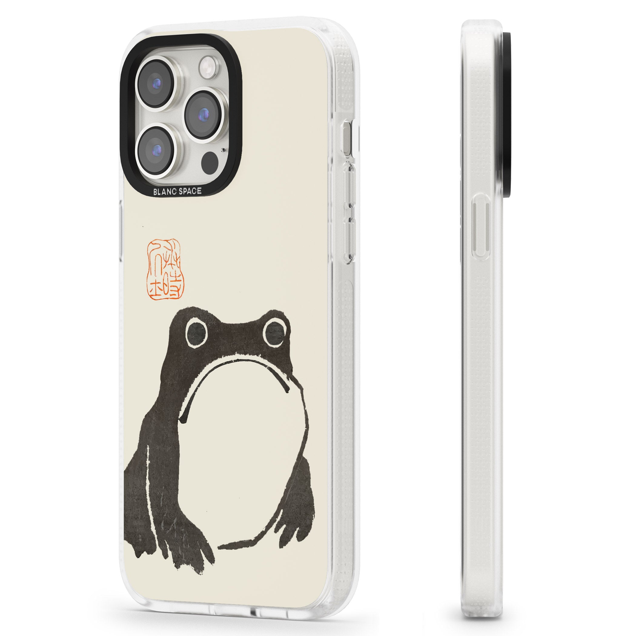 Matsumoto Hoji Frog iPhone 15 Pro Max / 15 Pro / 14 Pro Max / 14 Pro / 13 Pro Clear Case Impact Air - Blanc Space