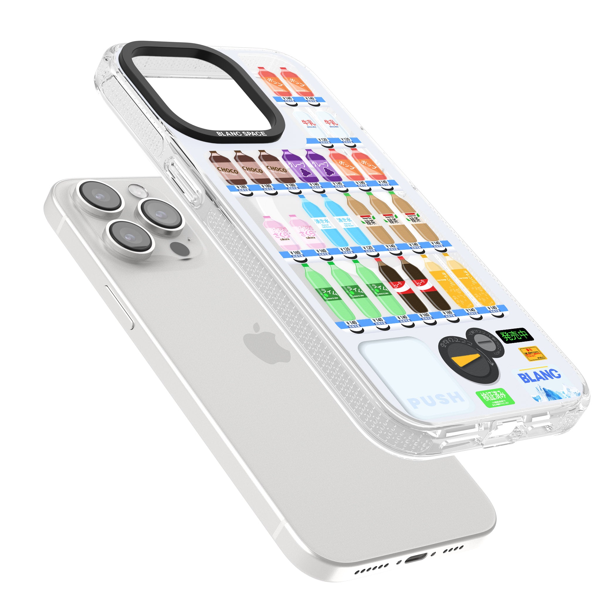 Japanese Vending Machine iPhone 15 Pro Max / 15 Pro / 14 Pro Max / 14 Pro / 13 Pro Clear Case Impact Air - Blanc Space