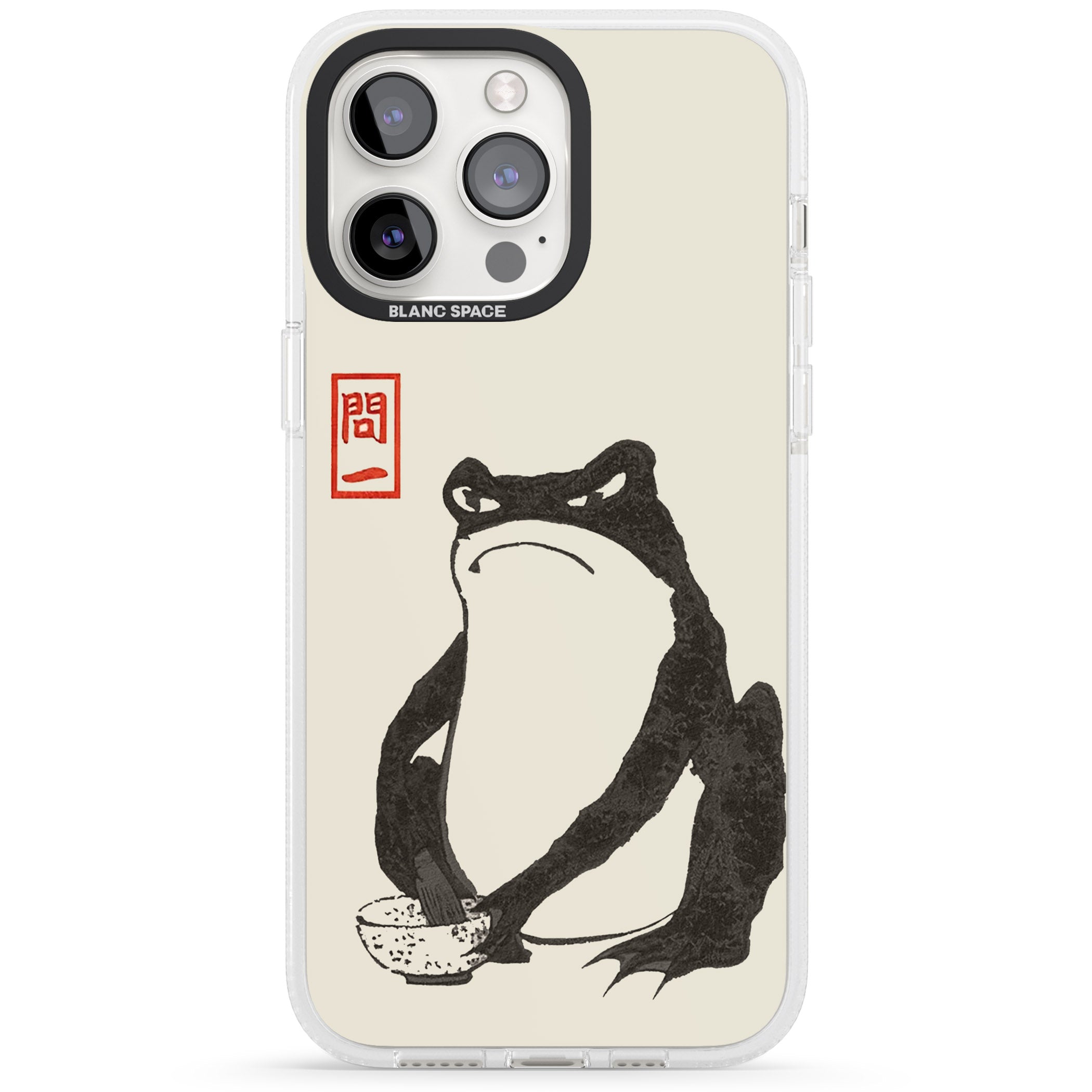 Matsumoto Hoji Grumpy Toad iPhone 15 Pro Max / 15 Pro / 14 Pro Max / 14 Pro / 13 Pro Clear Case Impact Air - Blanc Space