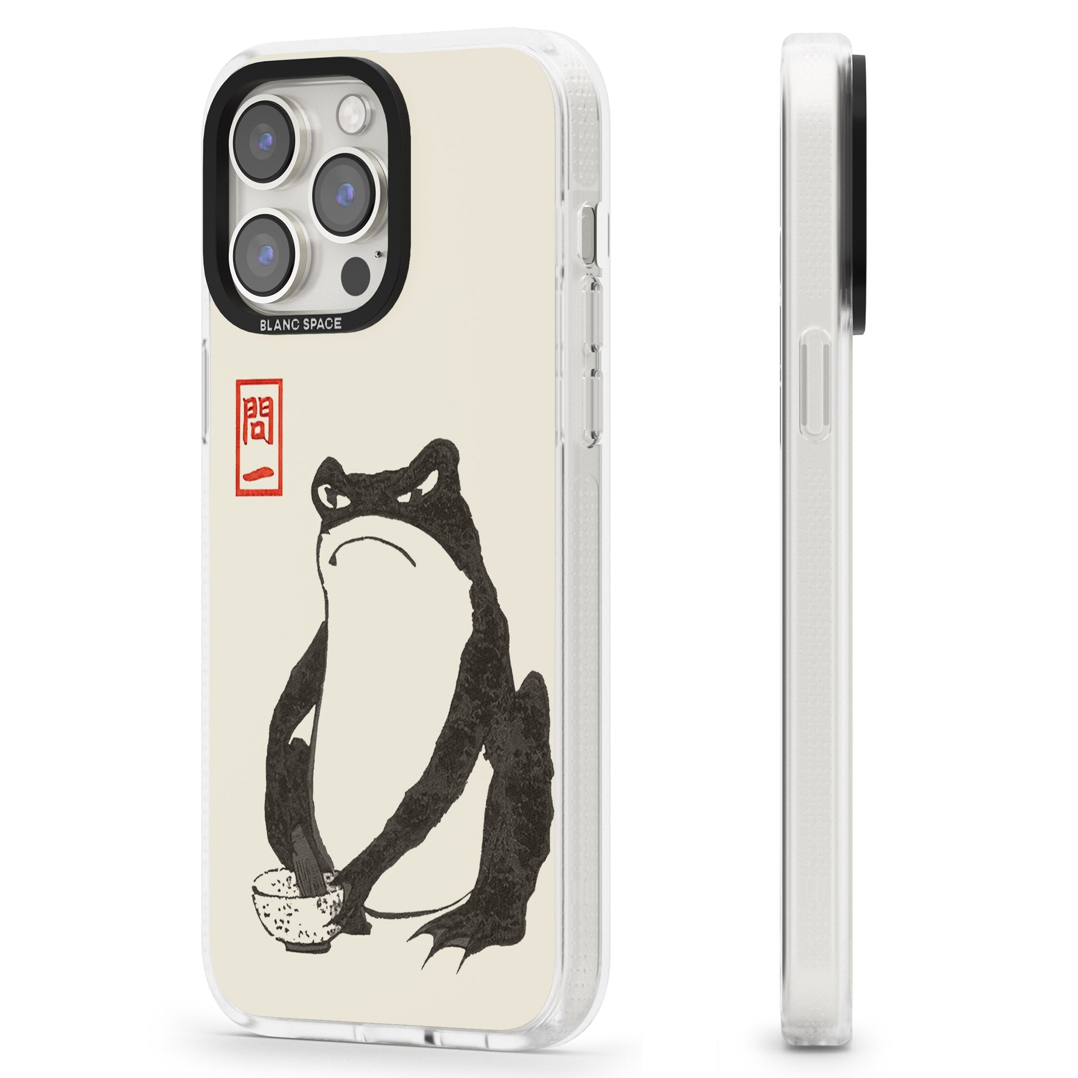 Matsumoto Hoji Grumpy Toad iPhone 15 Pro Max / 15 Pro / 14 Pro Max / 14 Pro / 13 Pro Clear Case Impact Air - Blanc Space