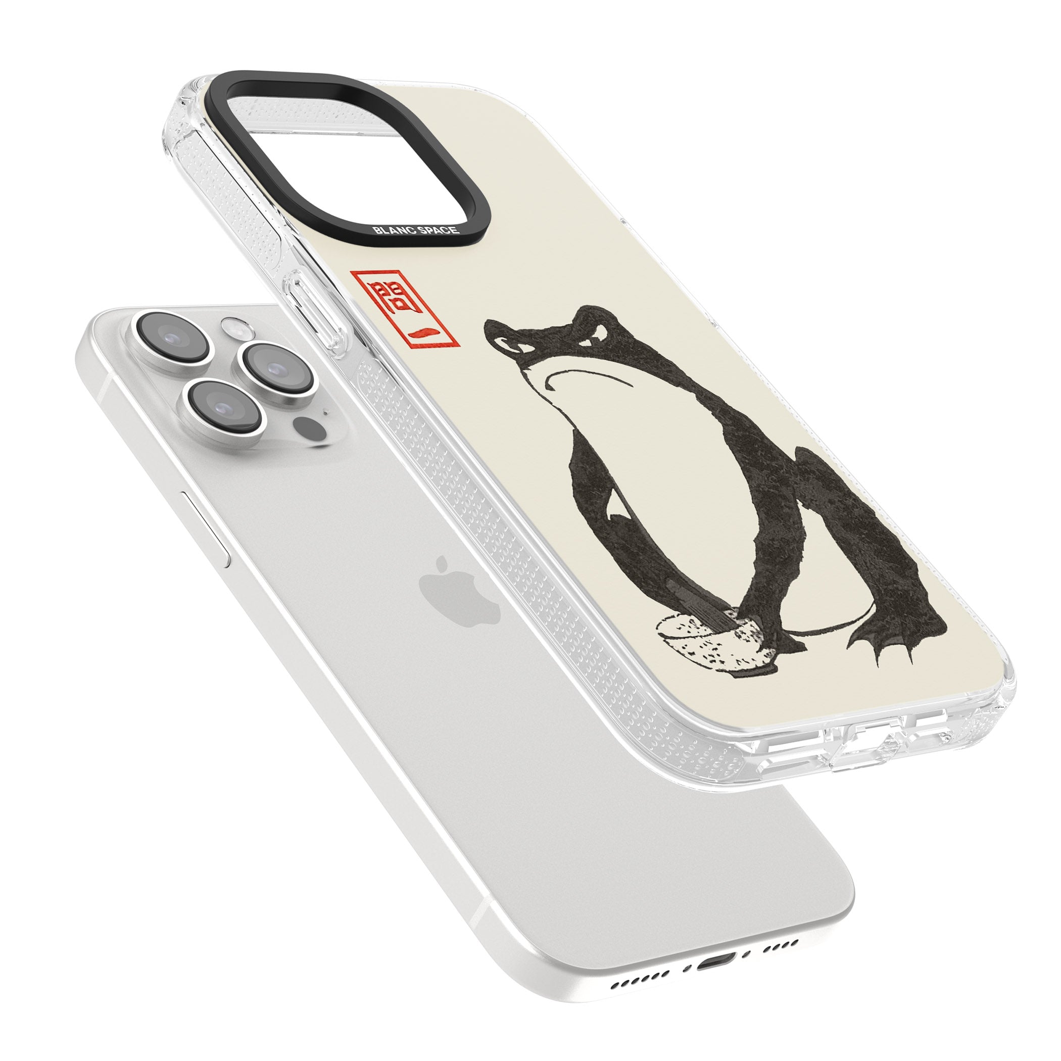 Matsumoto Hoji Grumpy Toad iPhone 15 Pro Max / 15 Pro / 14 Pro Max / 14 Pro / 13 Pro Clear Case Impact Air - Blanc Space