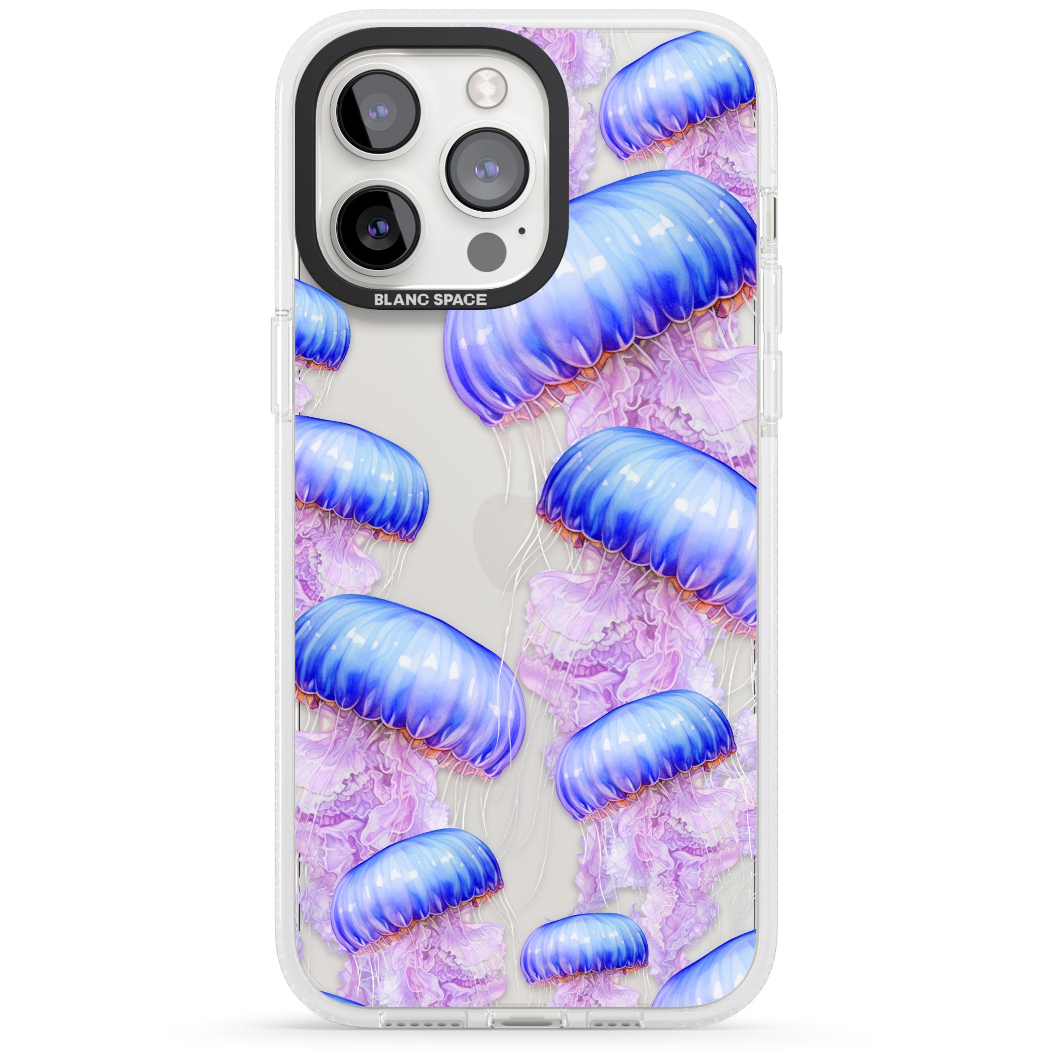 Jellyfish iPhone 15 Pro Max / 15 Pro / 14 Pro Max / 14 Pro / 13 Pro Clear Case Impact Air - Blanc Space