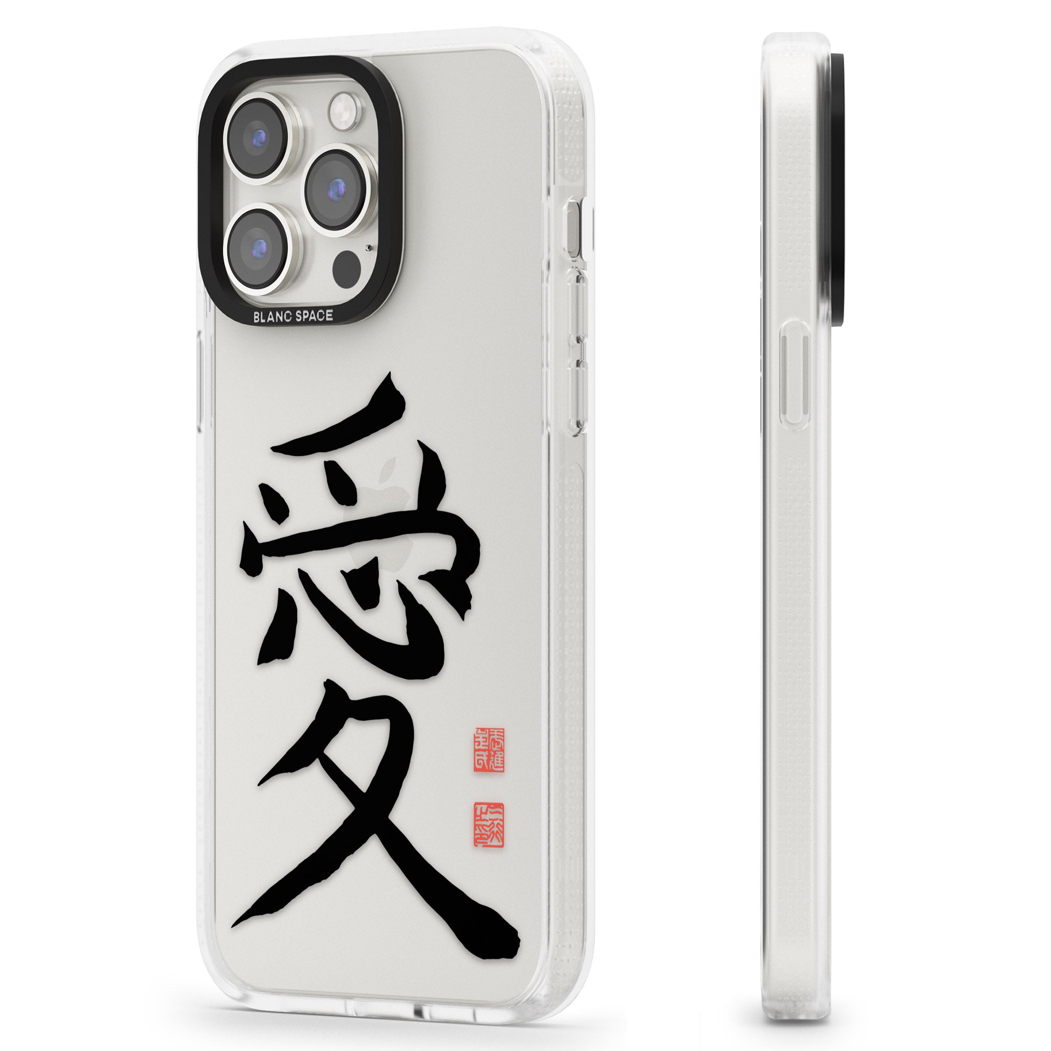 Japanese Kanji - Love iPhone 15 Pro Max / 15 Pro / 14 Pro Max / 14 Pro / 13 Pro Clear Case Impact Air - Blanc Space
