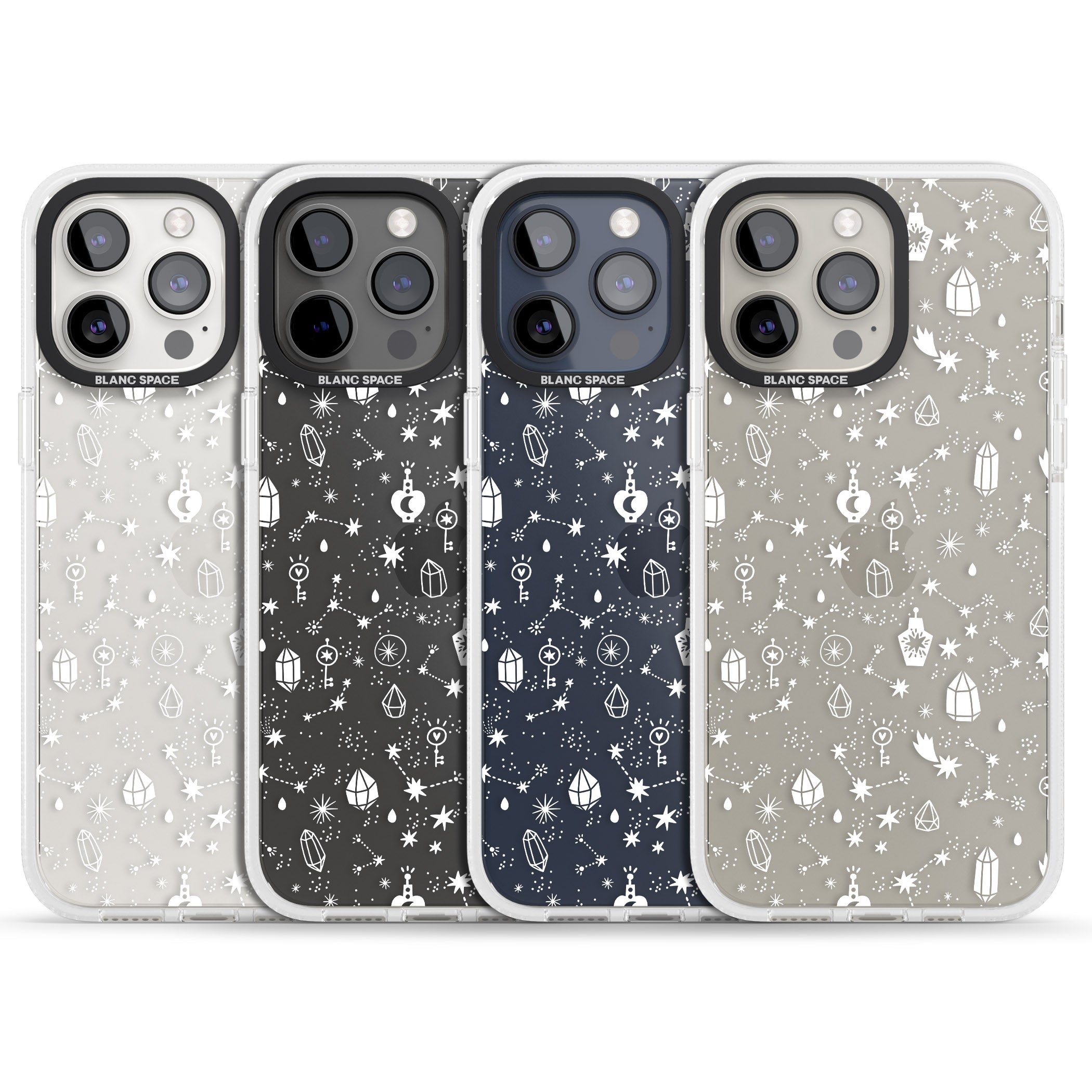 White Magic iPhone 15 Pro Max / 15 Pro / 14 Pro Max / 14 Pro / 13 Pro Clear Case Impact Air - Blanc Space