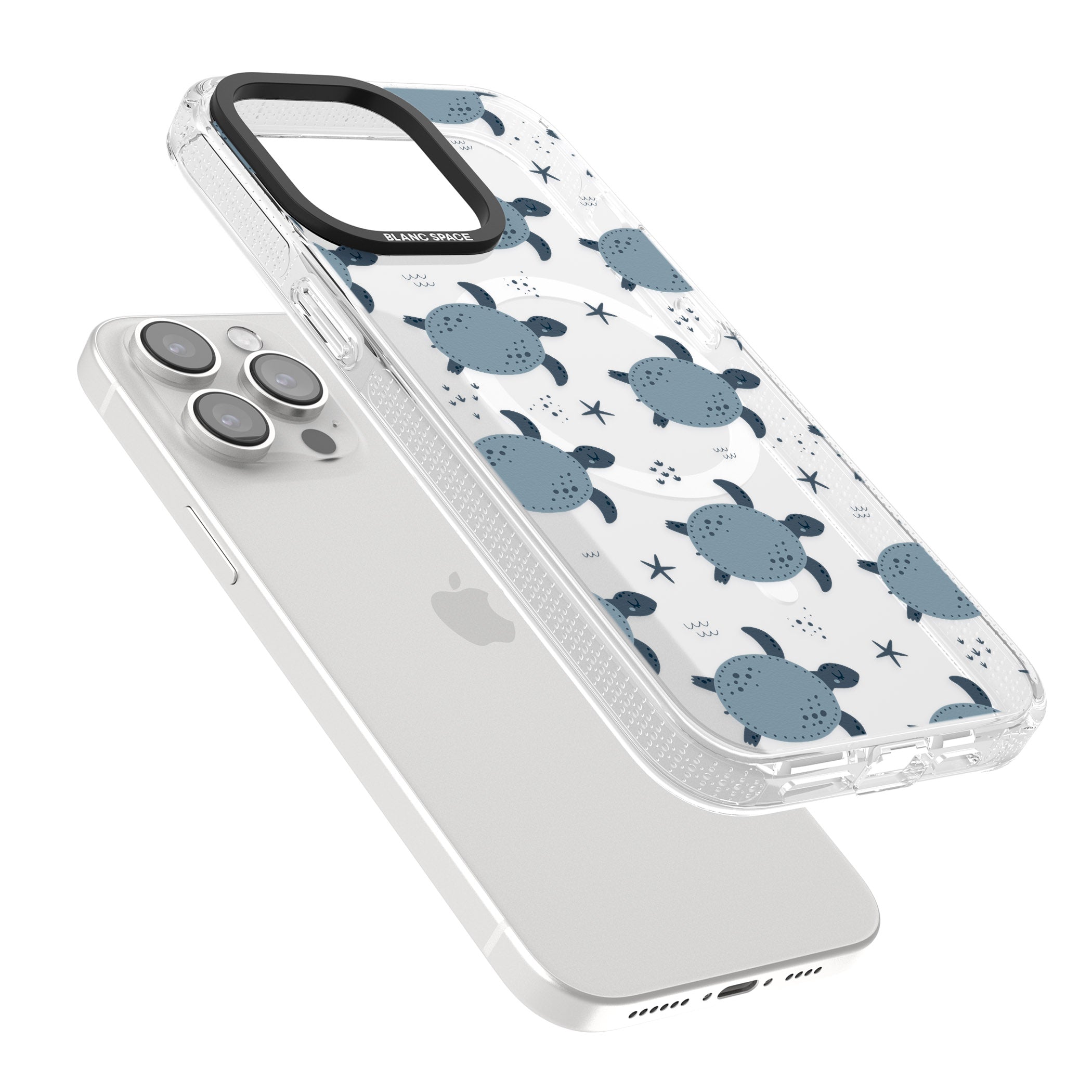 Under The Sea Patterns Sea Turtles (Clear) iPhone 15 Pro Max / 15 Pro / 14 Pro Max / 14 Pro / 13 Pro Clear Case Impact Air - Blanc Space