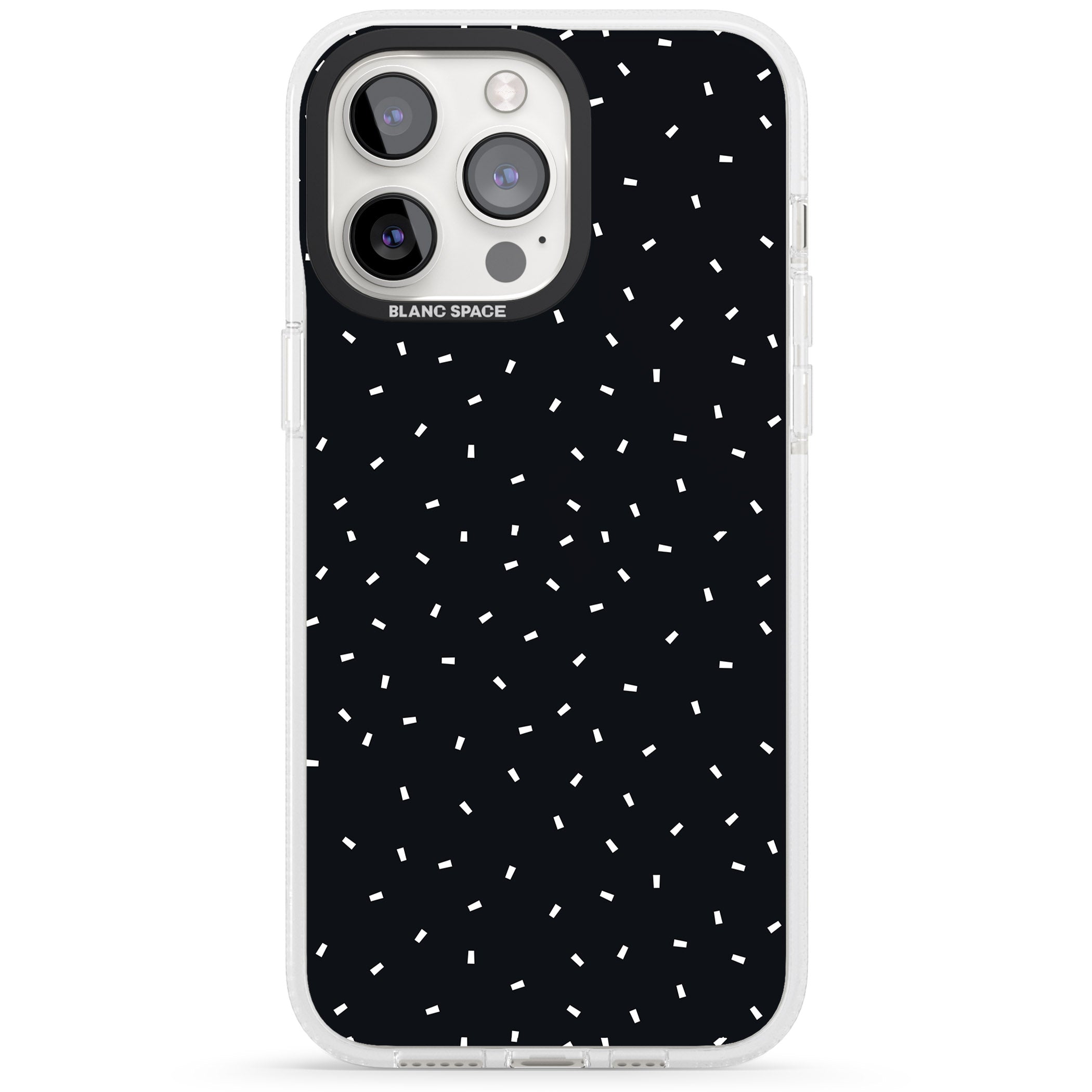 Confetti (Black) iPhone 15 Pro Max / 15 Pro / 14 Pro Max / 14 Pro / 13 Pro Clear Case Impact Air - Blanc Space