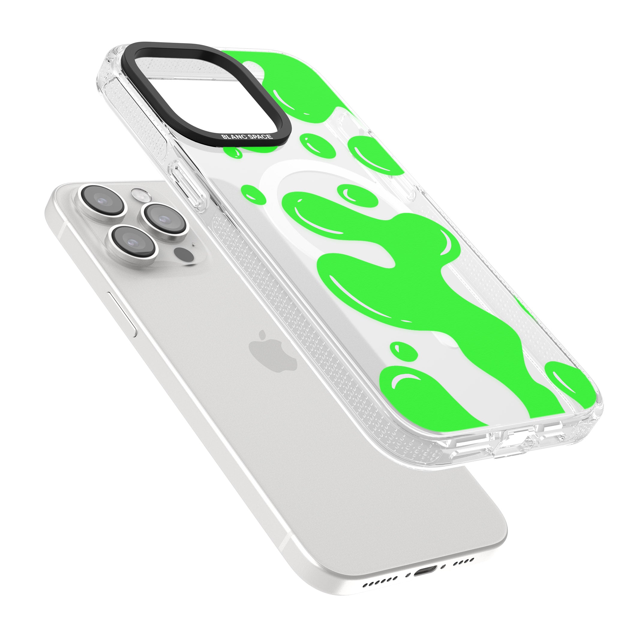 Green Lava Lamp iPhone 15 Pro Max / 15 Pro / 14 Pro Max / 14 Pro / 13 Pro Clear Case Impact Air - Blanc Space