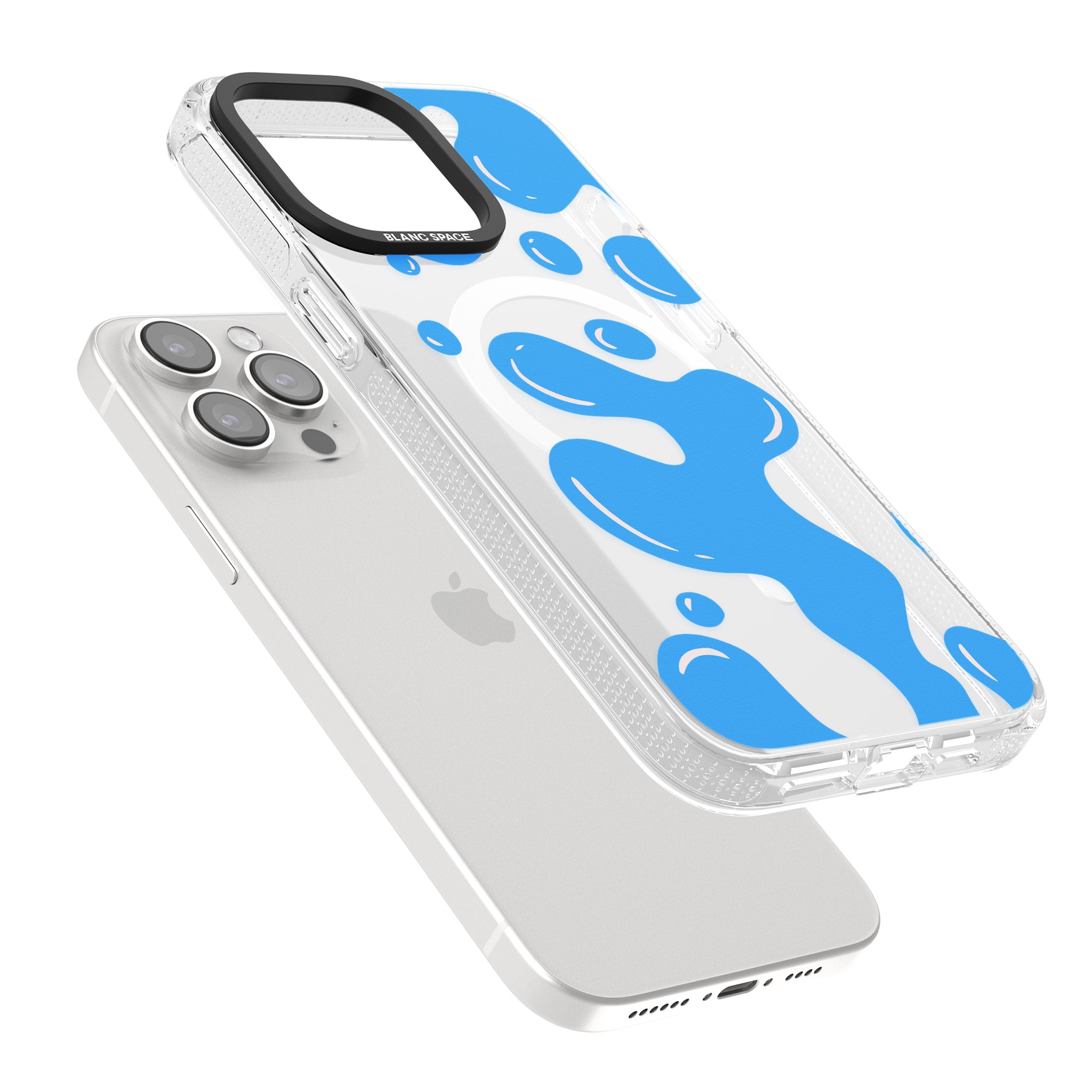 Blue Lava Lamp iPhone 15 Pro Max / 15 Pro / 14 Pro Max / 14 Pro / 13 Pro Clear Case Impact Air - Blanc Space