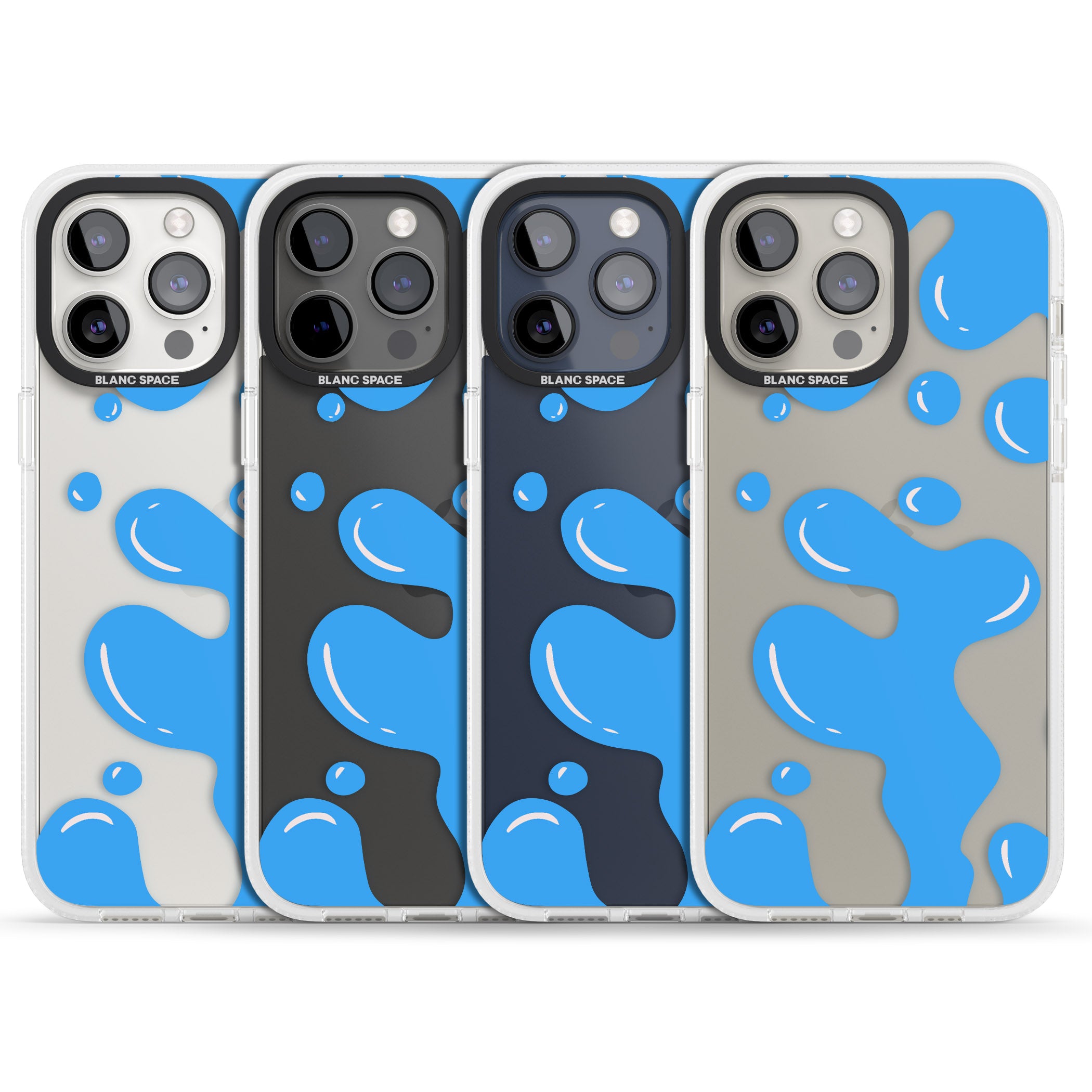 Blue Lava Lamp iPhone 15 Pro Max / 15 Pro / 14 Pro Max / 14 Pro / 13 Pro Clear Case Impact Air - Blanc Space