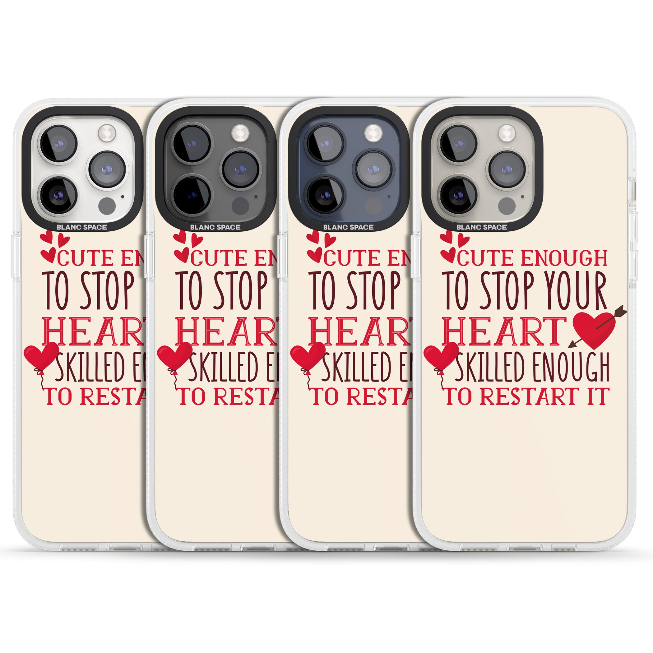 Medical Design Cute Enough to Stop Your Heart iPhone 15 Pro Max / 15 Pro / 14 Pro Max / 14 Pro / 13 Pro Clear Case Impact Air - Blanc Space