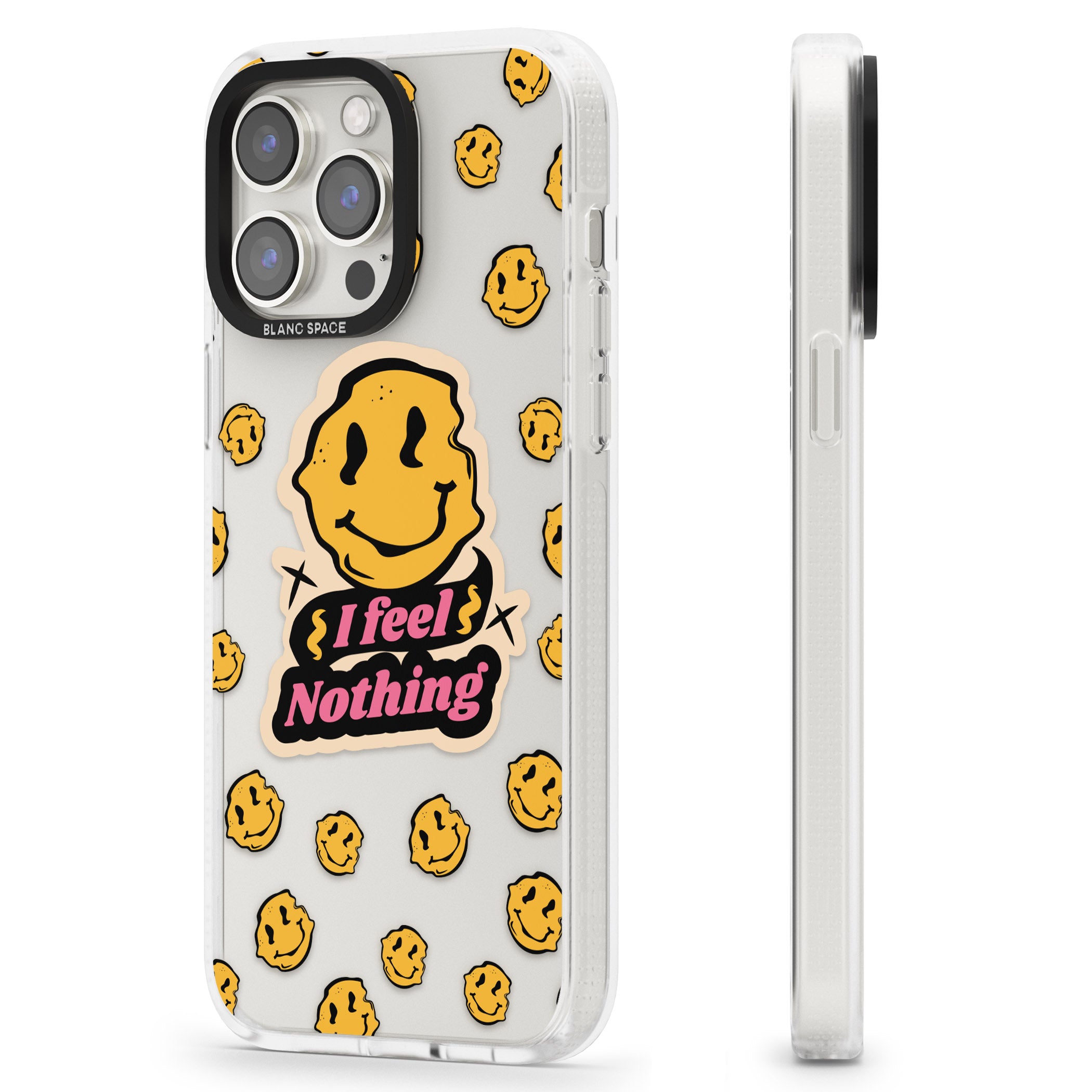 I feel nothing (Clear) iPhone 15 Pro Max / 15 Pro / 14 Pro Max / 14 Pro / 13 Pro Clear Case Impact Air - Blanc Space