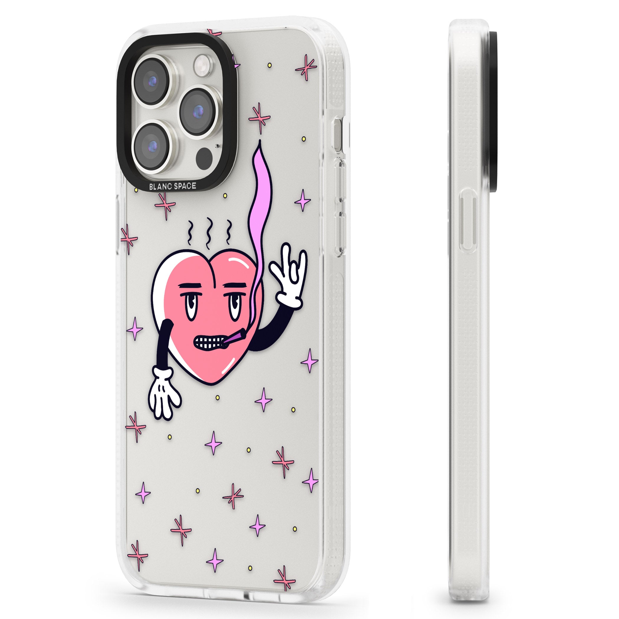 Rock n Roll Heart (Clear) iPhone 15 Pro Max / 15 Pro / 14 Pro Max / 14 Pro / 13 Pro Clear Case Impact Air - Blanc Space
