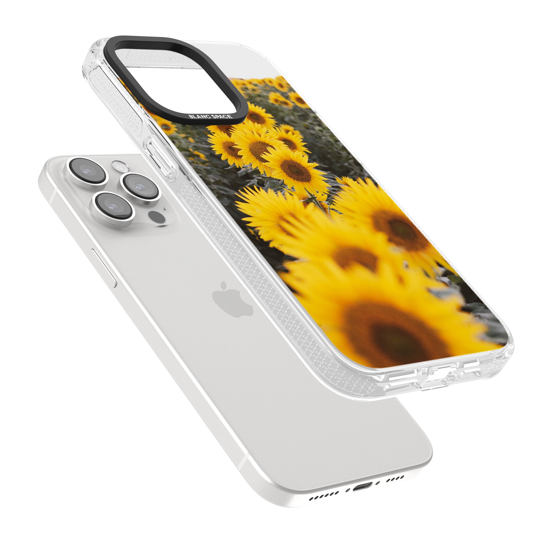 Sunflower Field Photograph iPhone 15 Pro Max / 15 Pro / 14 Pro Max / 14 Pro / 13 Pro Clear Case Impact Air - Blanc Space