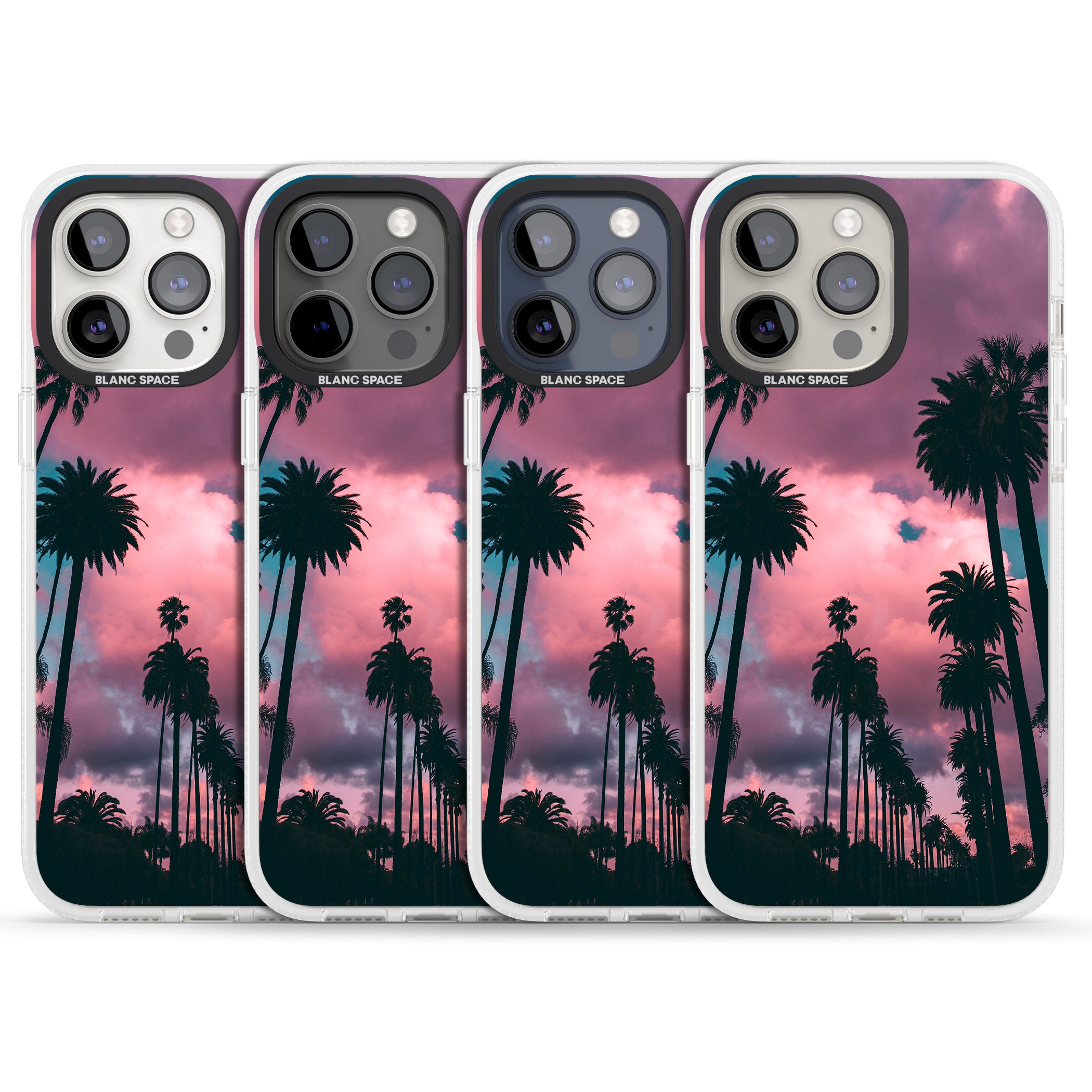 Palm Tree Sunset Photograph iPhone 15 Pro Max / 15 Pro / 14 Pro Max / 14 Pro / 13 Pro Clear Case Impact Air - Blanc Space