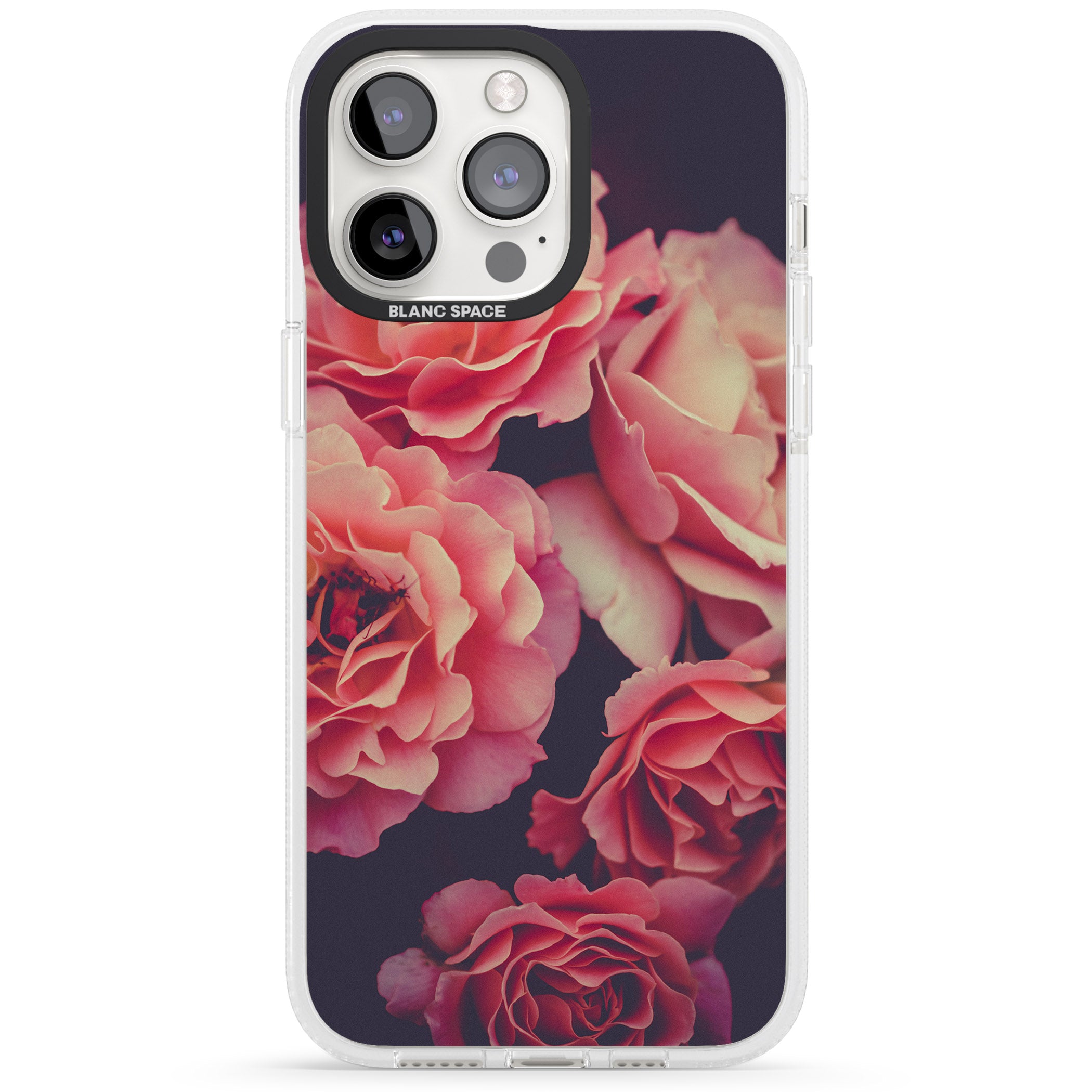 Pink Roses Photograph iPhone 15 Pro Max / 15 Pro / 14 Pro Max / 14 Pro / 13 Pro Clear Case Impact Air - Blanc Space
