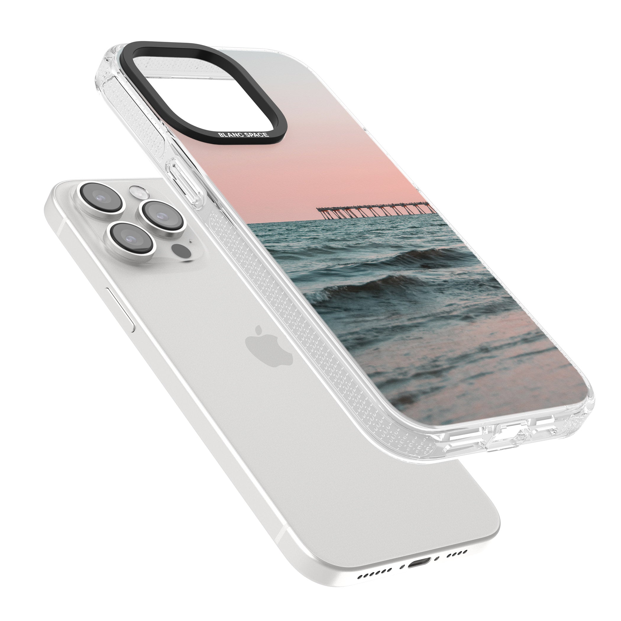 Beach Pier Photograph iPhone 15 Pro Max / 15 Pro / 14 Pro Max / 14 Pro / 13 Pro Clear Case Impact Air - Blanc Space