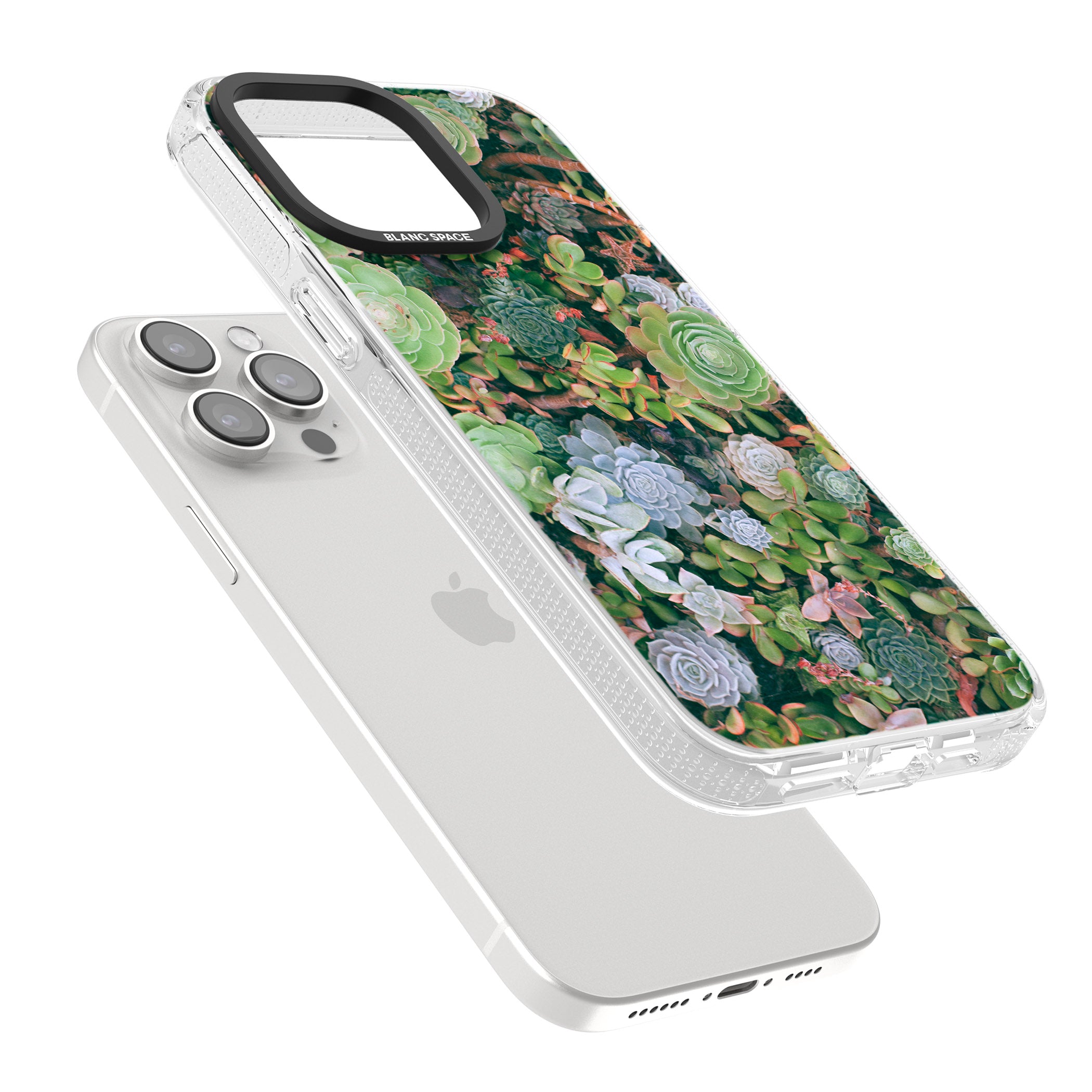 Colourful Succulents Photograph iPhone 15 Pro Max / 15 Pro / 14 Pro Max / 14 Pro / 13 Pro Clear Case Impact Air - Blanc Space