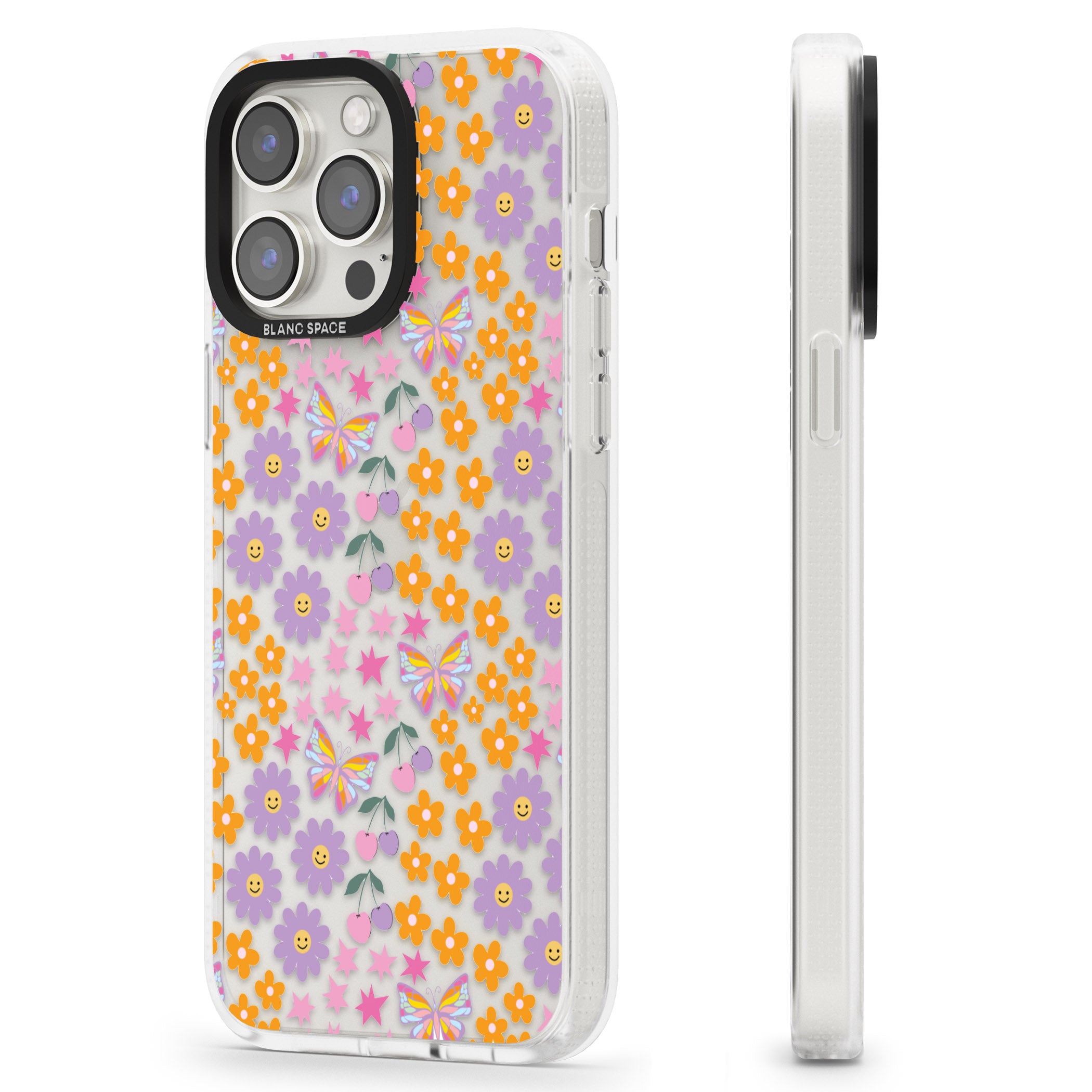 Botanical Bombardment iPhone 15 Pro Max / 15 Pro / 14 Pro Max / 14 Pro / 13 Pro Clear Case Impact Air - Blanc Space