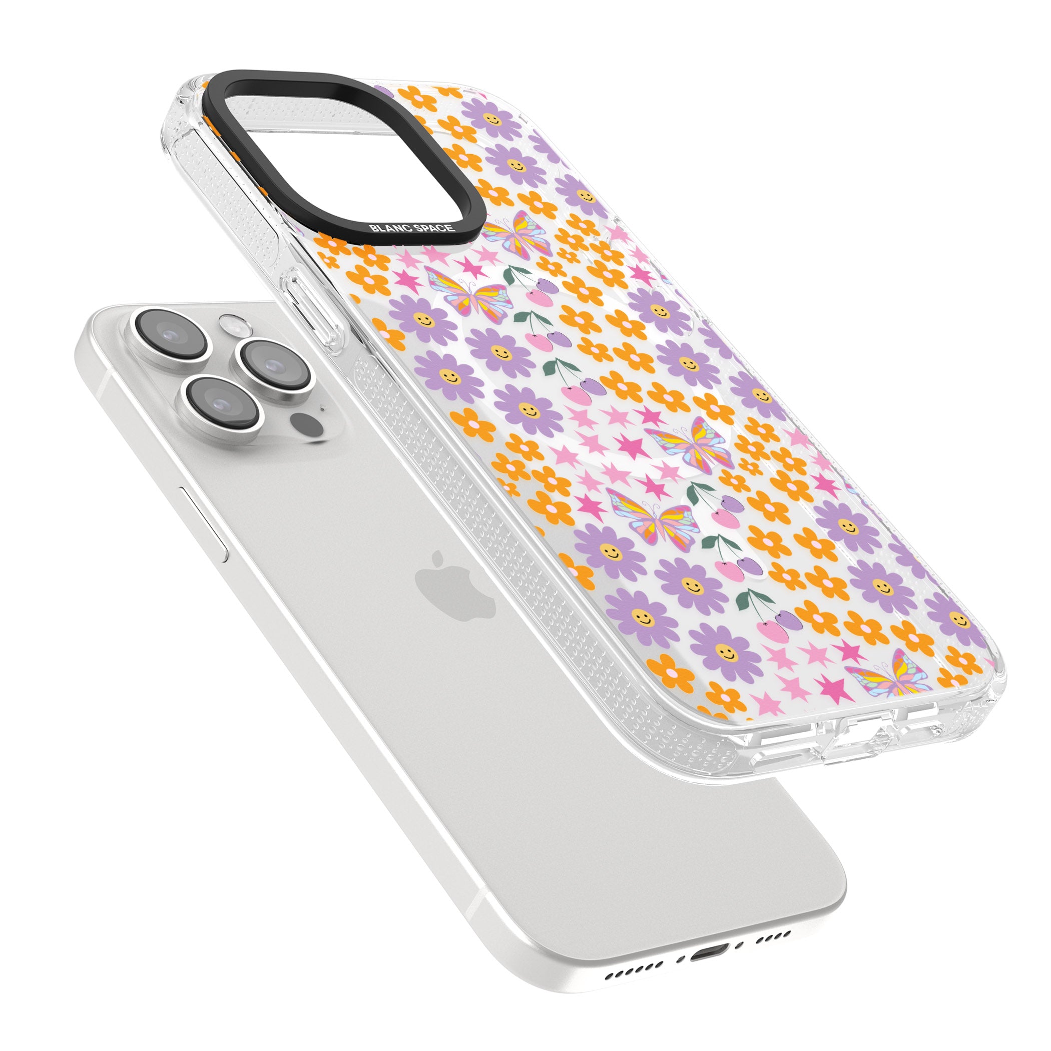 Botanical Bombardment iPhone 15 Pro Max / 15 Pro / 14 Pro Max / 14 Pro / 13 Pro Clear Case Impact Air - Blanc Space
