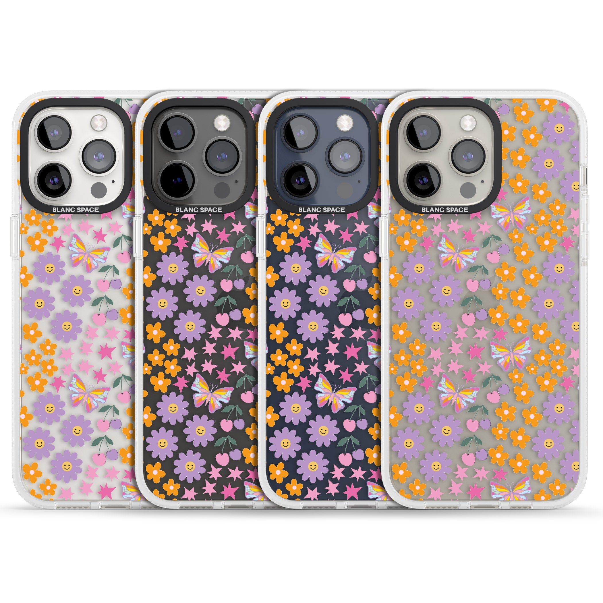 Botanical Bombardment iPhone 15 Pro Max / 15 Pro / 14 Pro Max / 14 Pro / 13 Pro Clear Case Impact Air - Blanc Space