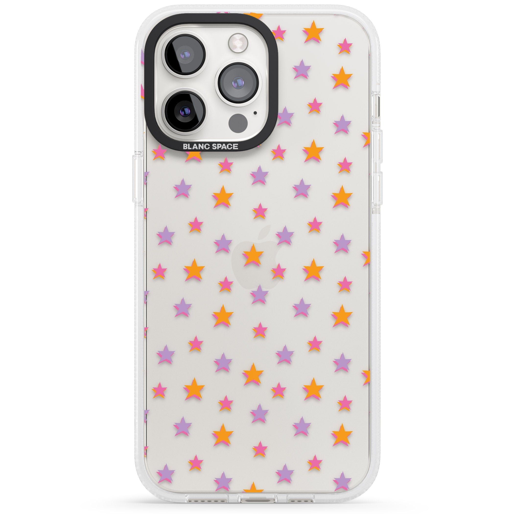 Spangling Stars Pattern iPhone 15 Pro Max / 15 Pro / 14 Pro Max / 14 Pro / 13 Pro Clear Case Impact Air - Blanc Space