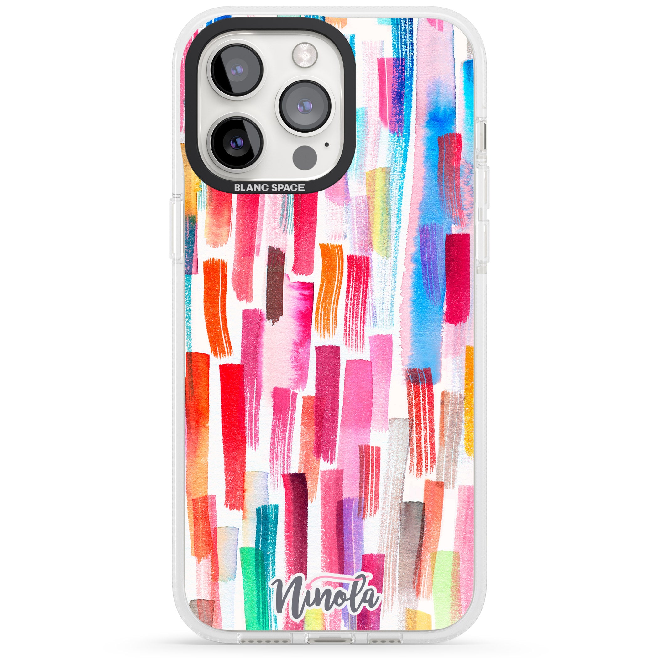 Colorful Brushstrokes iPhone 15 Pro Max / 15 Pro / 14 Pro Max / 14 Pro / 13 Pro Clear Case Impact Air - Blanc Space