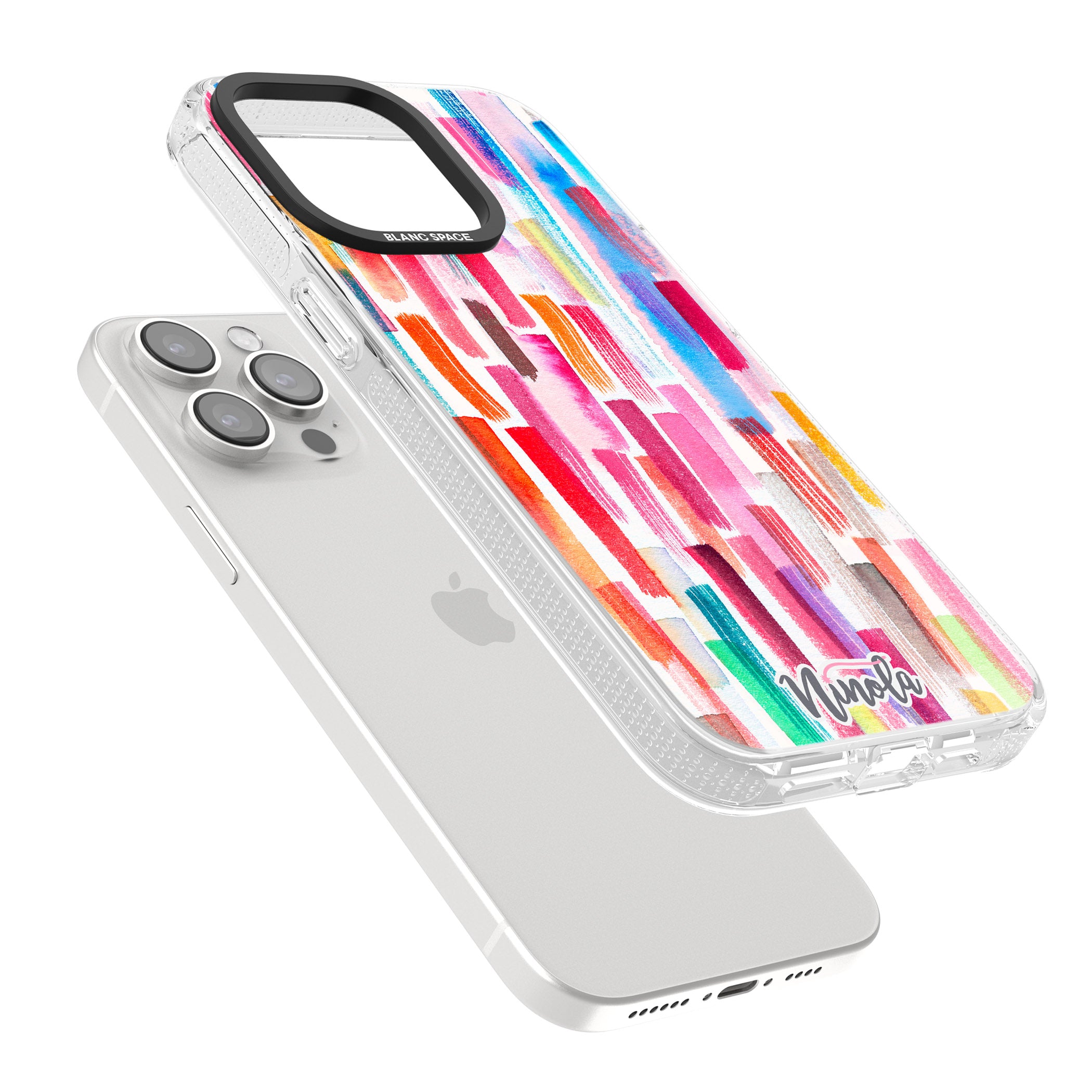 Colorful Brushstrokes iPhone 15 Pro Max / 15 Pro / 14 Pro Max / 14 Pro / 13 Pro Clear Case Impact Air - Blanc Space