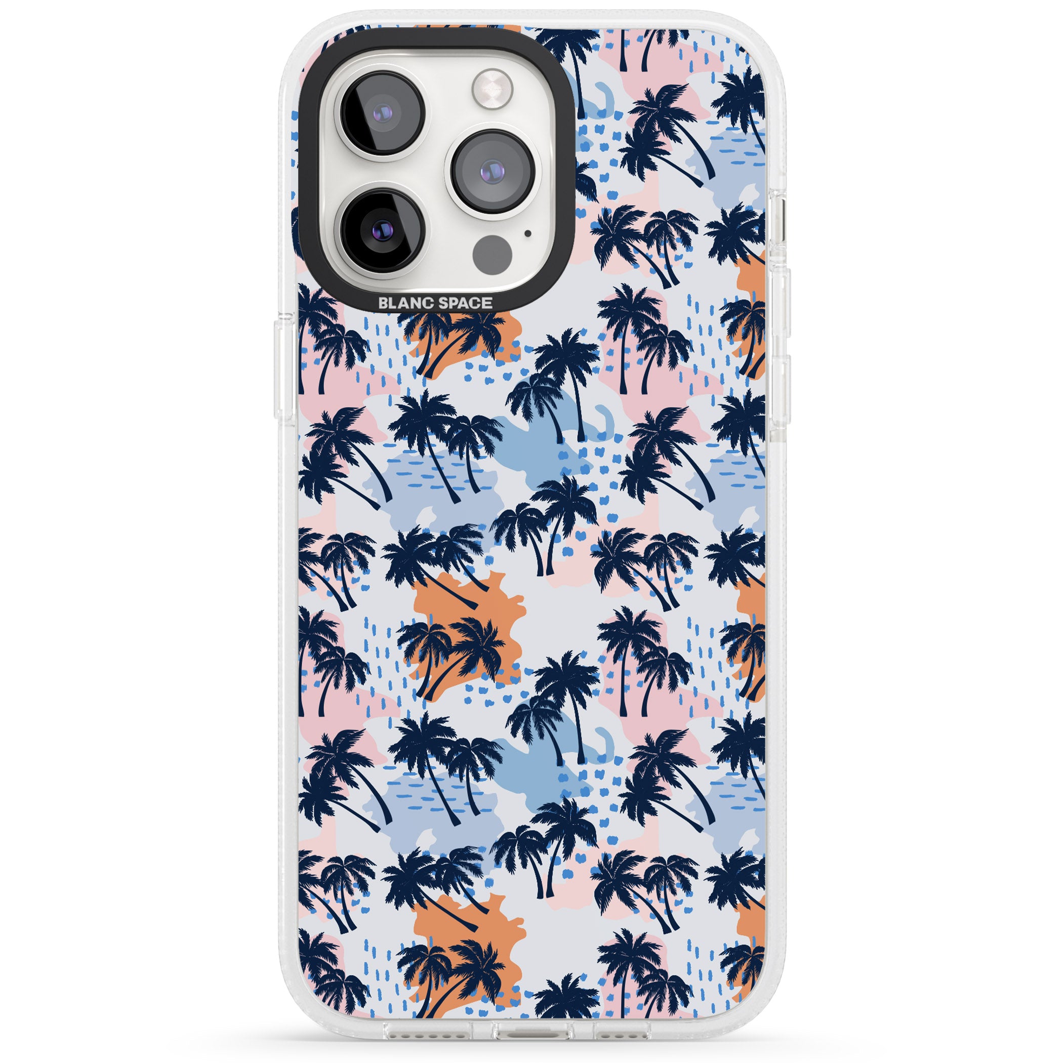 Summer Palm Trees iPhone 15 Pro Max / 15 Pro / 14 Pro Max / 14 Pro / 13 Pro Clear Case Impact Air - Blanc Space