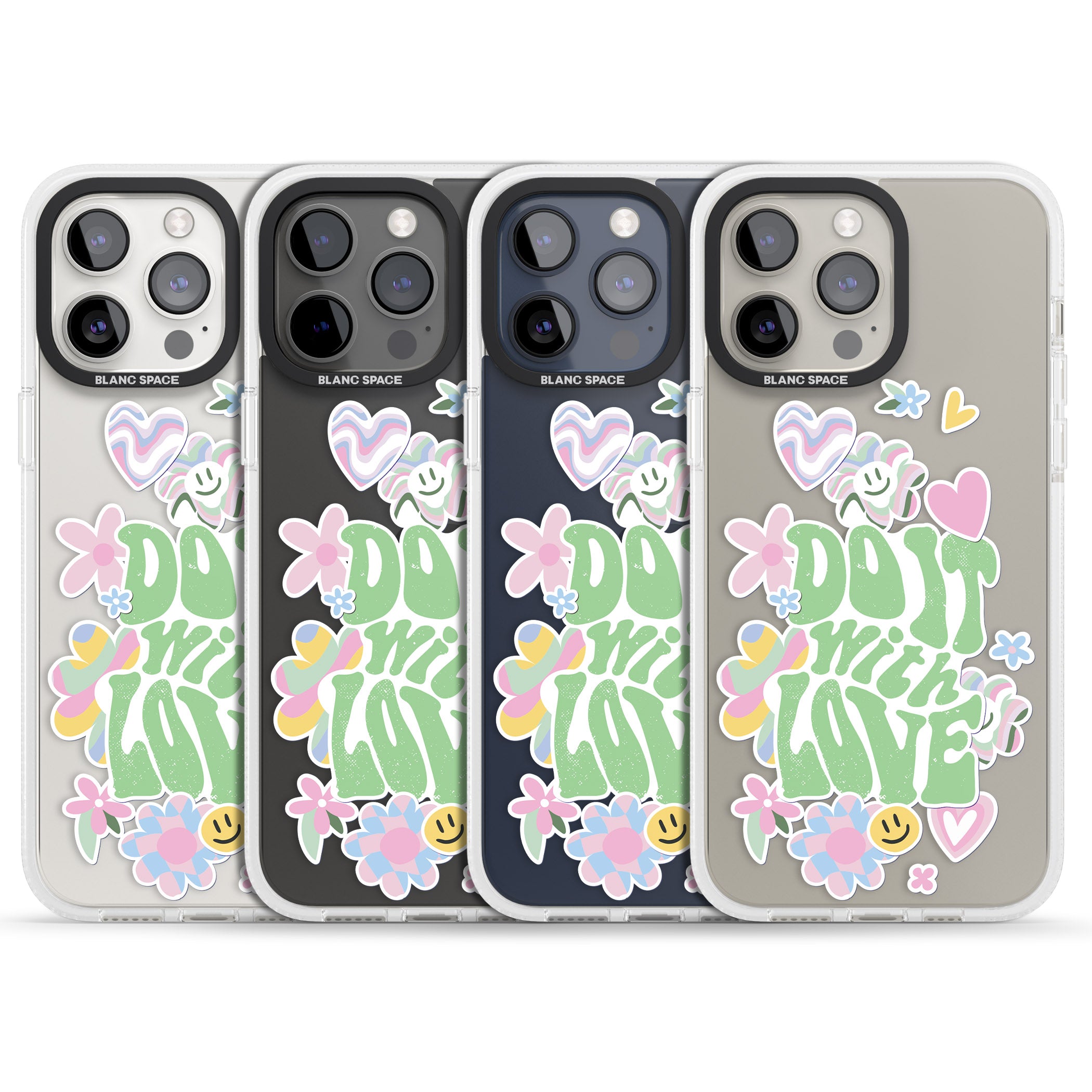 Do It With Love iPhone 15 Pro Max / 15 Pro / 14 Pro Max / 14 Pro / 13 Pro Clear Case Impact Air - Blanc Space