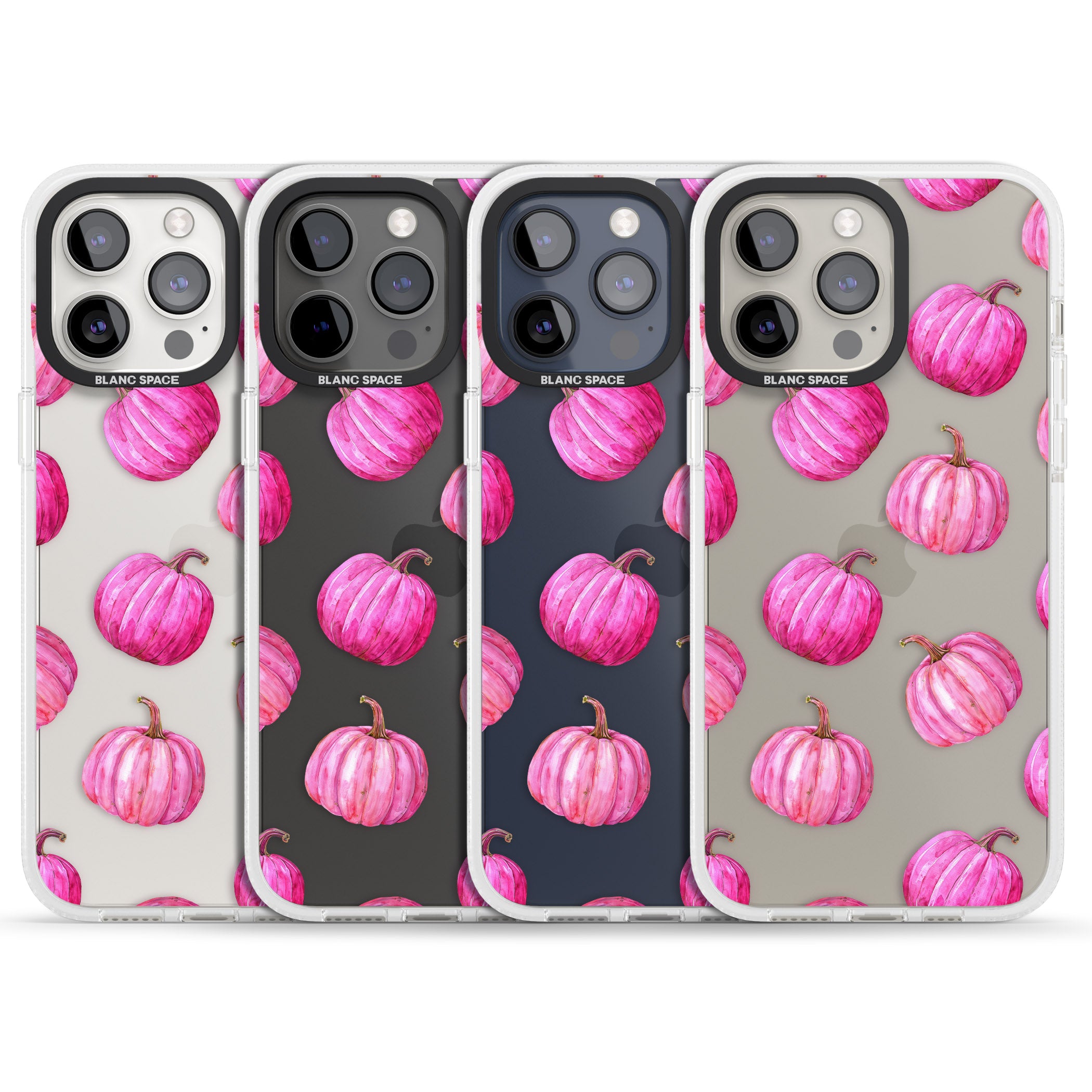 Pink Pumpkins iPhone 15 Pro Max / 15 Pro / 14 Pro Max / 14 Pro / 13 Pro Clear Case Impact Air - Blanc Space