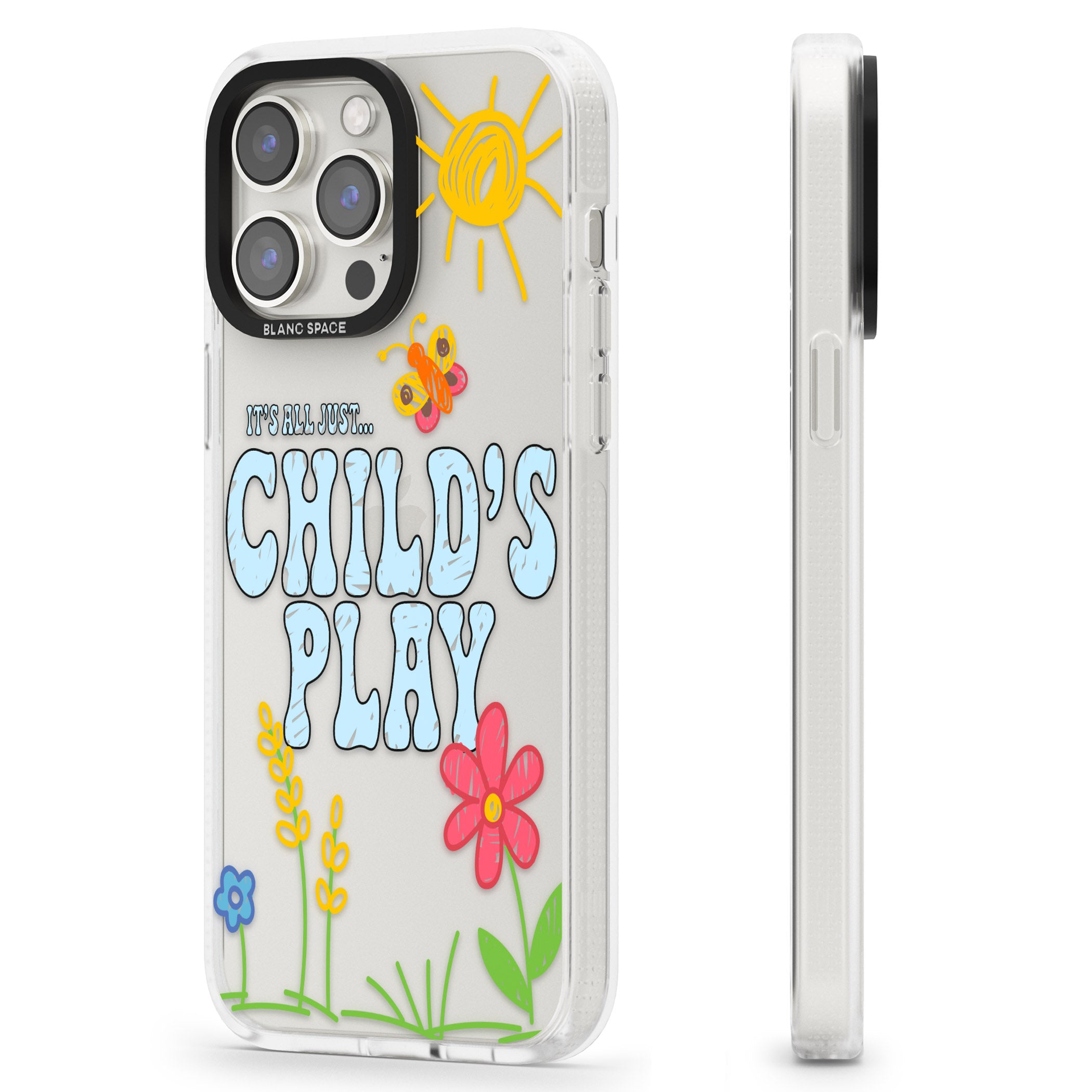Child's Play iPhone 15 Pro Max / 15 Pro / 14 Pro Max / 14 Pro / 13 Pro Clear Case Impact Air - Blanc Space