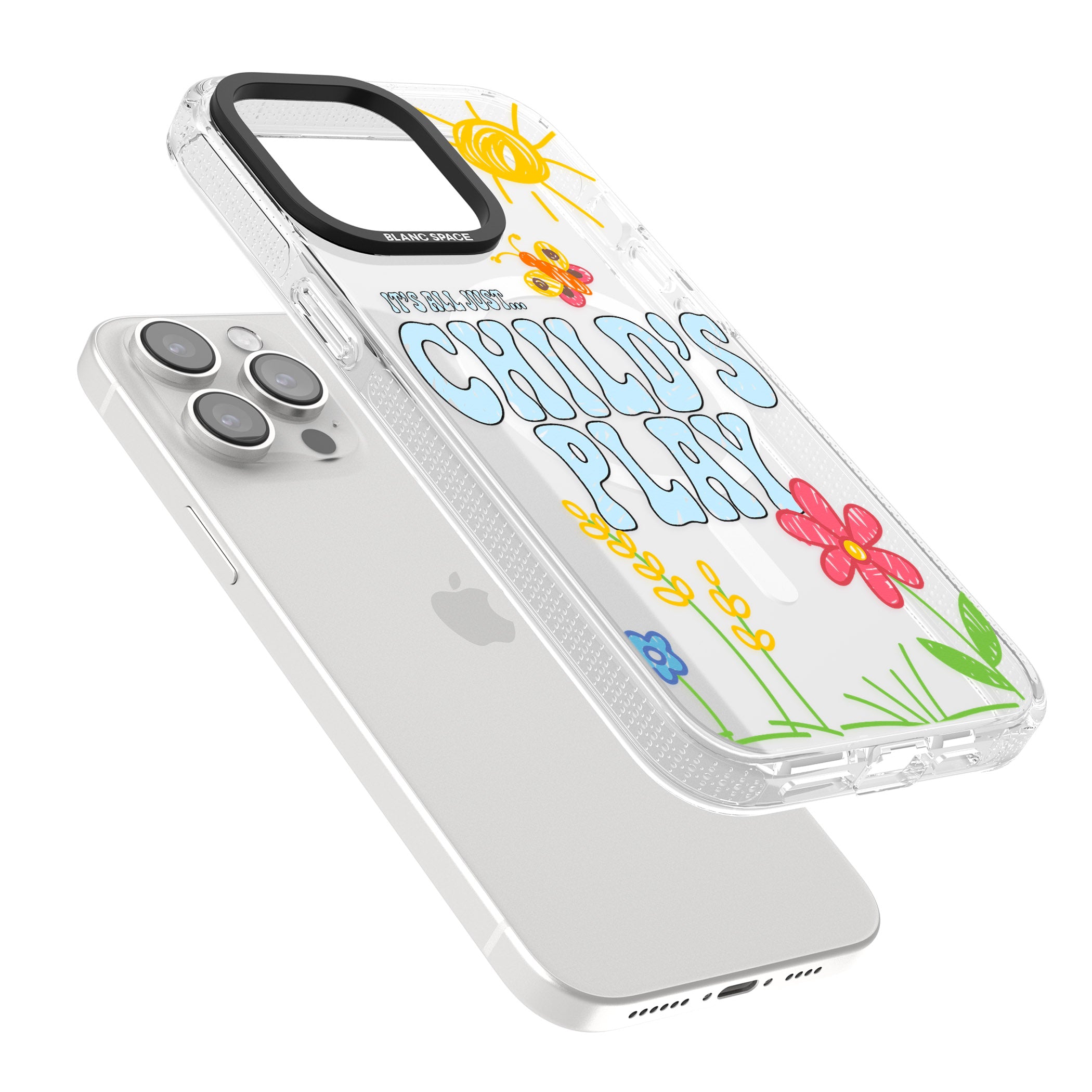 Child's Play iPhone 15 Pro Max / 15 Pro / 14 Pro Max / 14 Pro / 13 Pro Clear Case Impact Air - Blanc Space