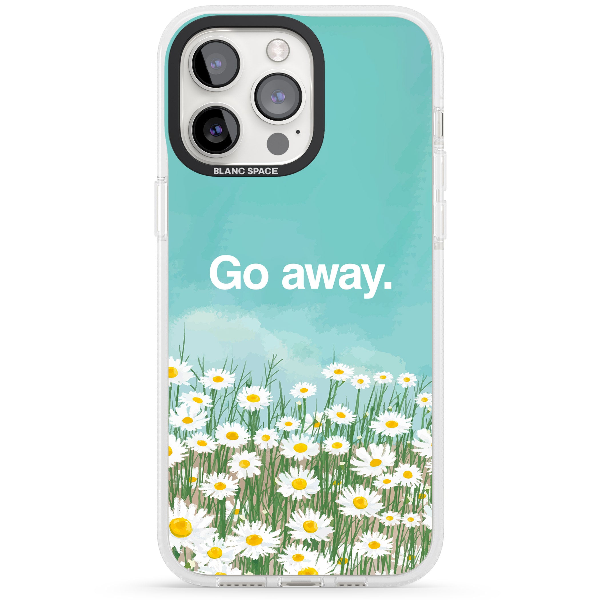 Go away iPhone 15 Pro Max / 15 Pro / 14 Pro Max / 14 Pro / 13 Pro Clear Case Impact Air - Blanc Space