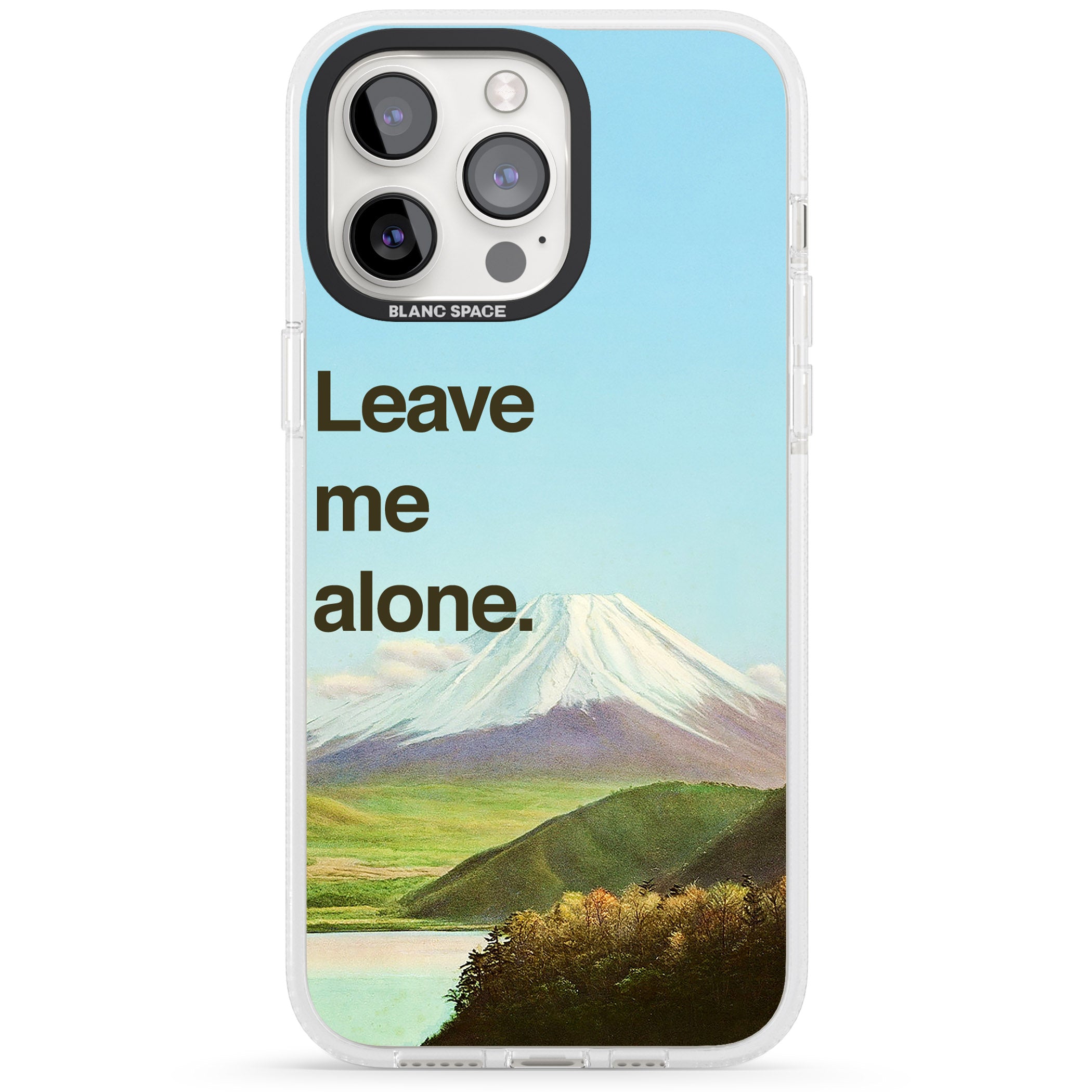 Leave me alone iPhone 15 Pro Max / 15 Pro / 14 Pro Max / 14 Pro / 13 Pro Clear Case Impact Air - Blanc Space