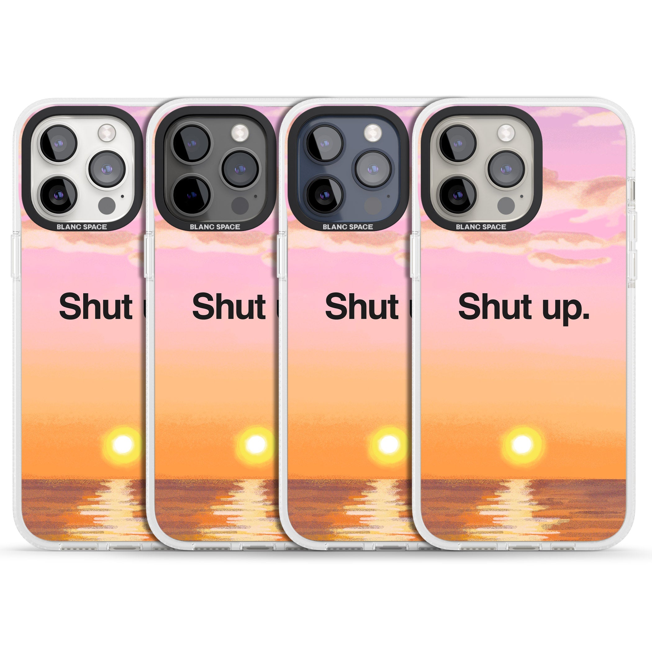 Shut up iPhone 15 Pro Max / 15 Pro / 14 Pro Max / 14 Pro / 13 Pro Clear Case Impact Air - Blanc Space