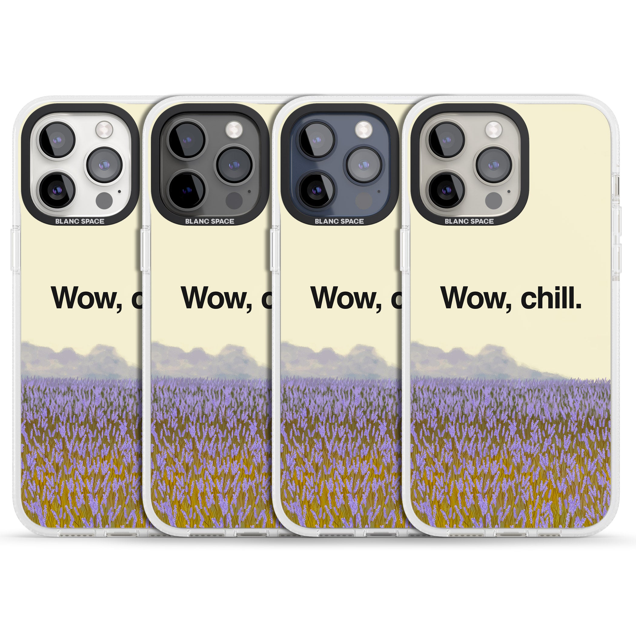 Wow, chill iPhone 15 Pro Max / 15 Pro / 14 Pro Max / 14 Pro / 13 Pro Clear Case Impact Air - Blanc Space