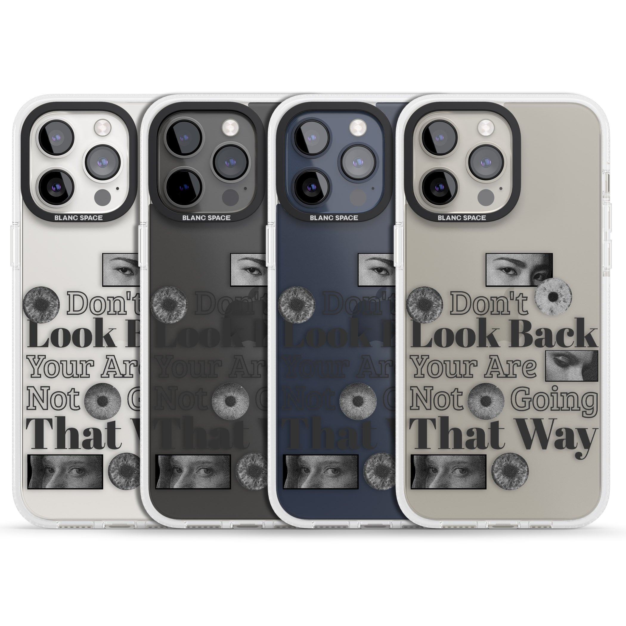 Don't Look Back iPhone 15 Pro Max / 15 Pro / 14 Pro Max / 14 Pro / 13 Pro Clear Case Impact Air - Blanc Space